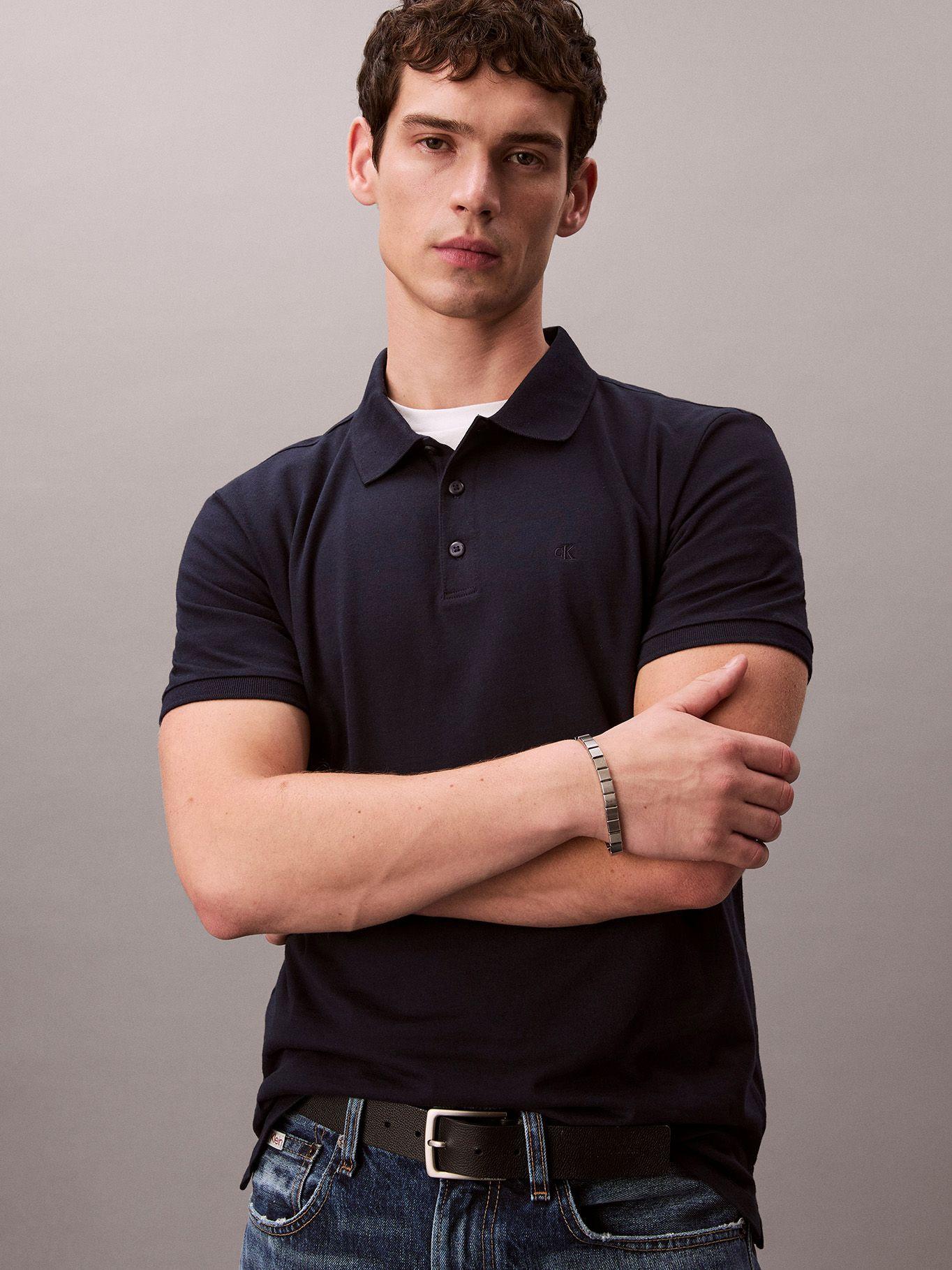 Polo Clásico y Monograma Bordado Azul Calvin Klein-3