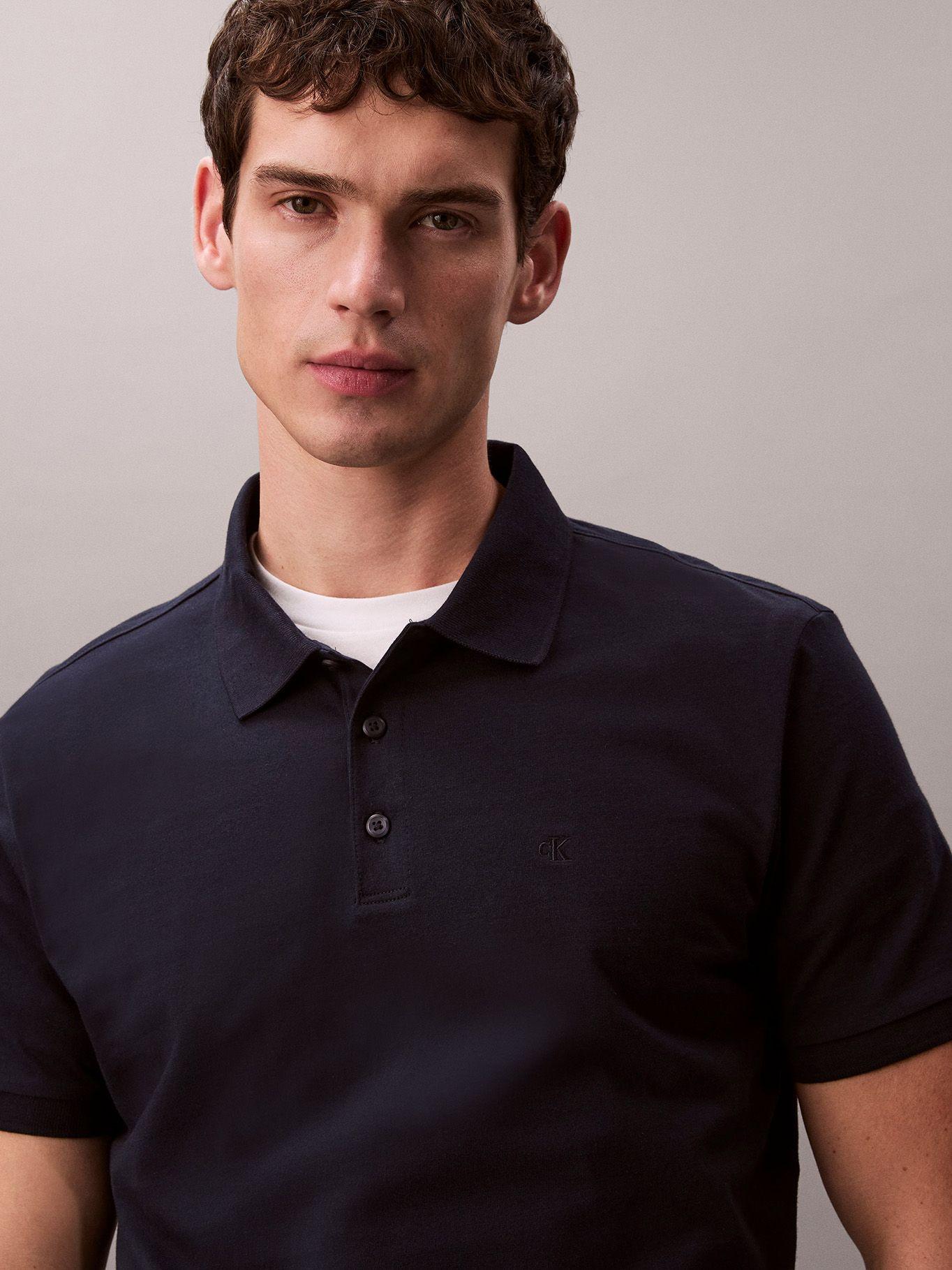 Polo Clásico y Monograma Bordado Azul Calvin Klein-4