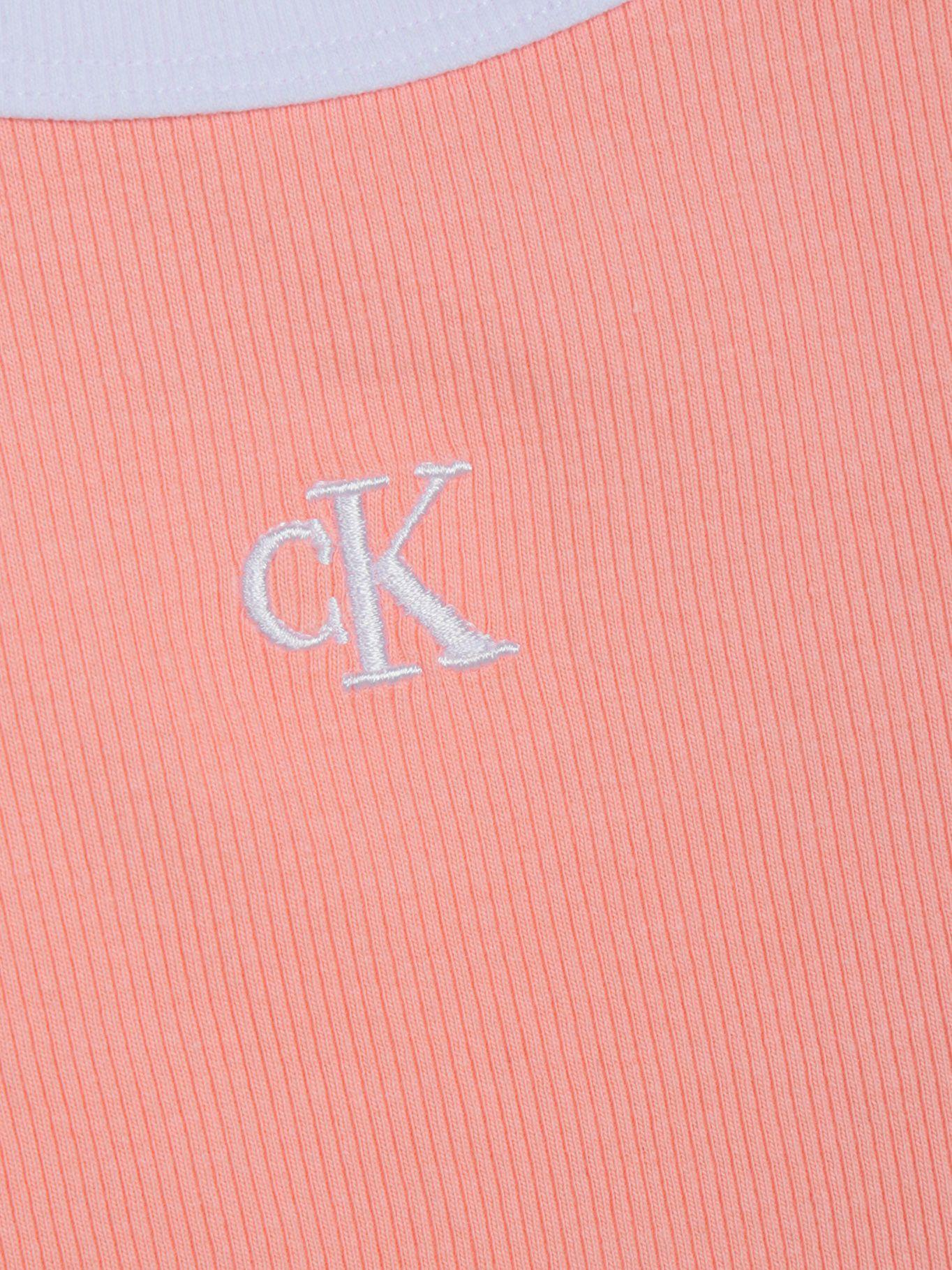 Polera Sin Manga Detalle Contraste Naranja Calvin Klein-2