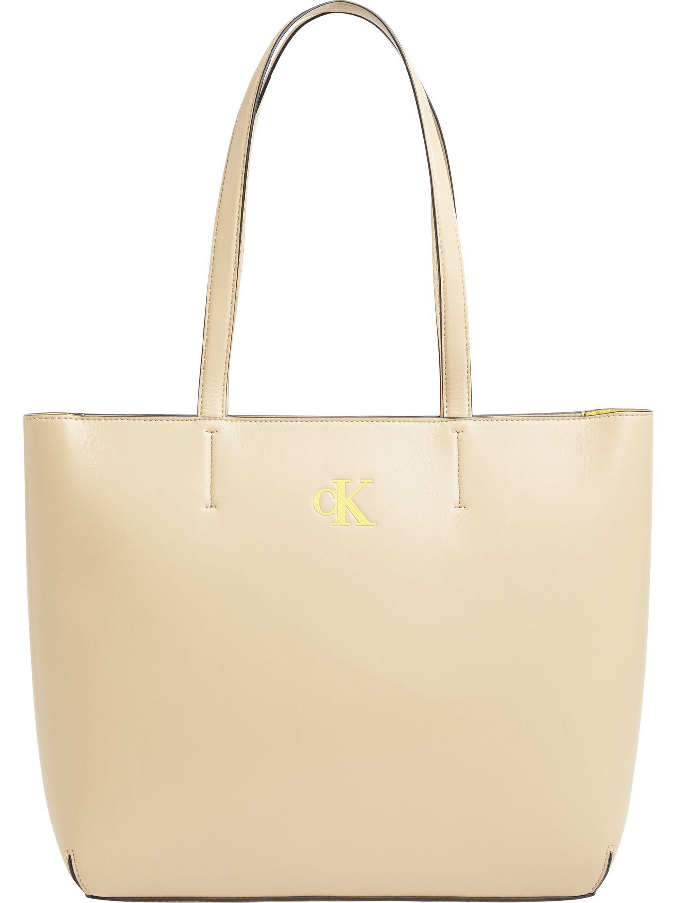 Bolso grande con logo Beige Calvin Klein K60K610318-PF2-0