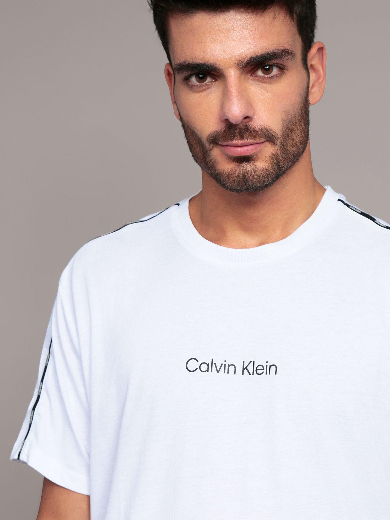 Polera Logo Piping Blanco Calvin Klein-4