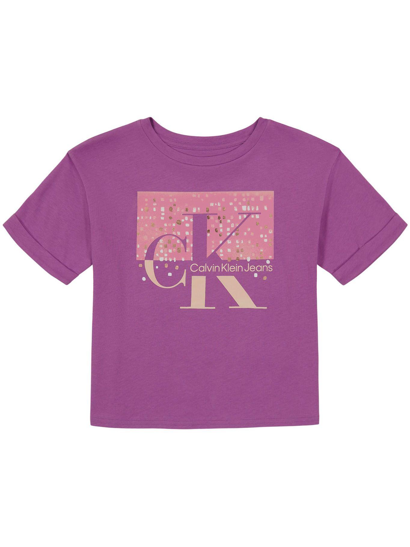 Polera Sparkle Monogram Morado Calvin Klein-0
