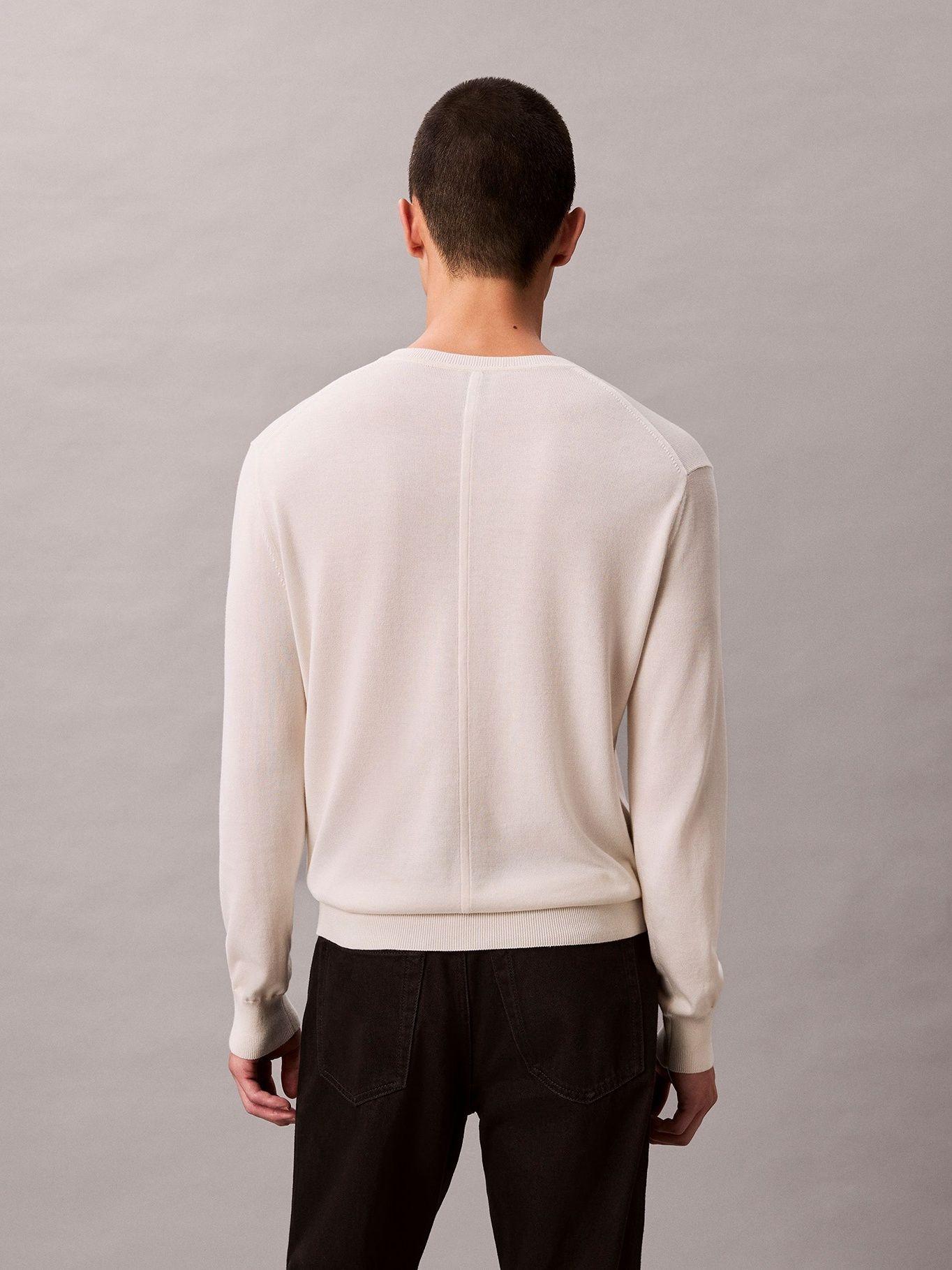 Sweater Acanalado de Algodón Supima Crema Calvin Klein-2