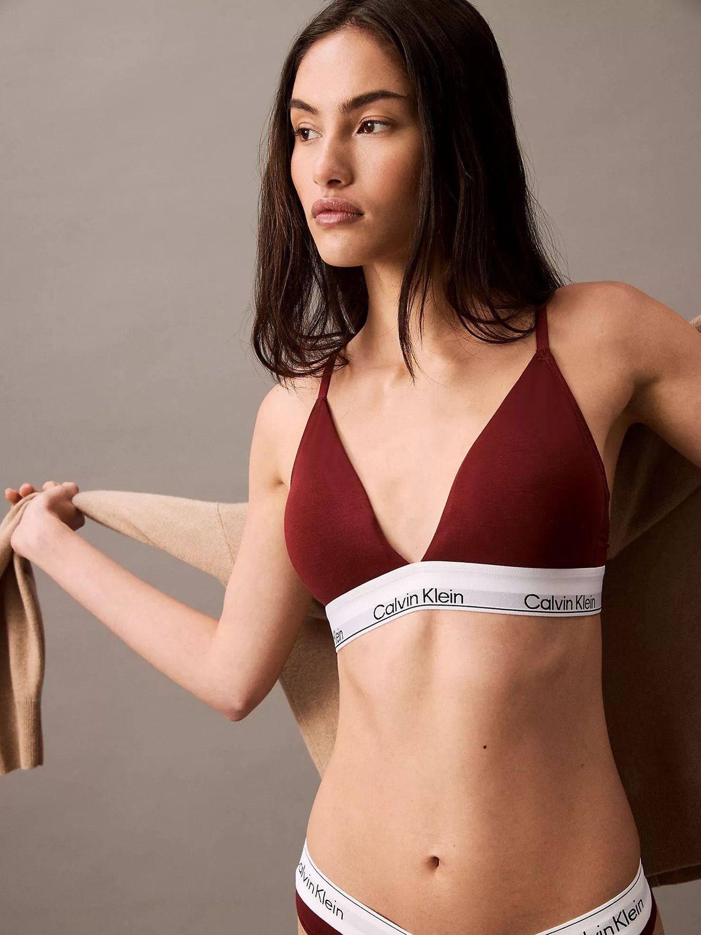 Bralette Triangular Modern Cotton Burdeo Calvin Klein-3