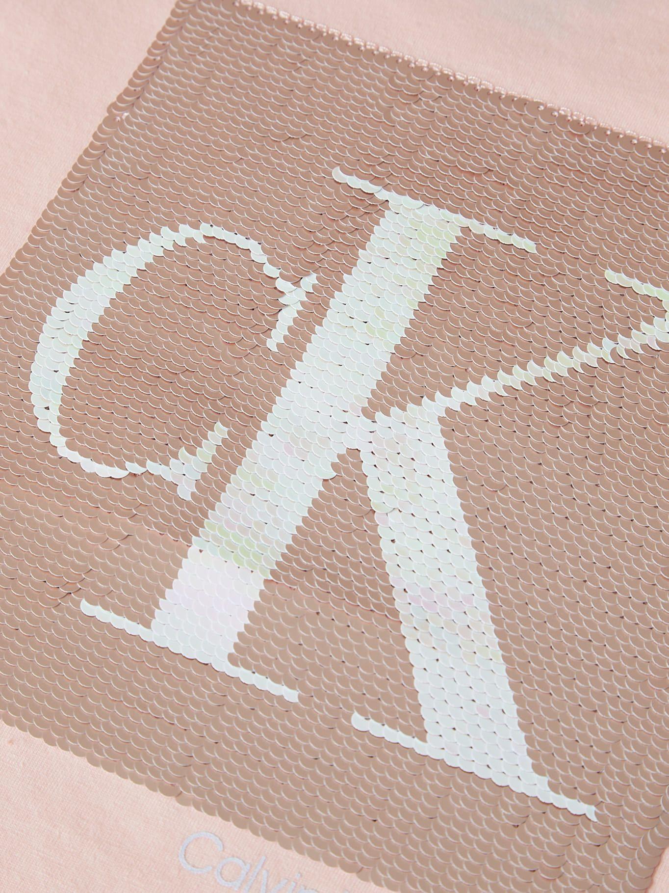 Polera Niña Monogram Sequin Rosado Calvin Klein-2