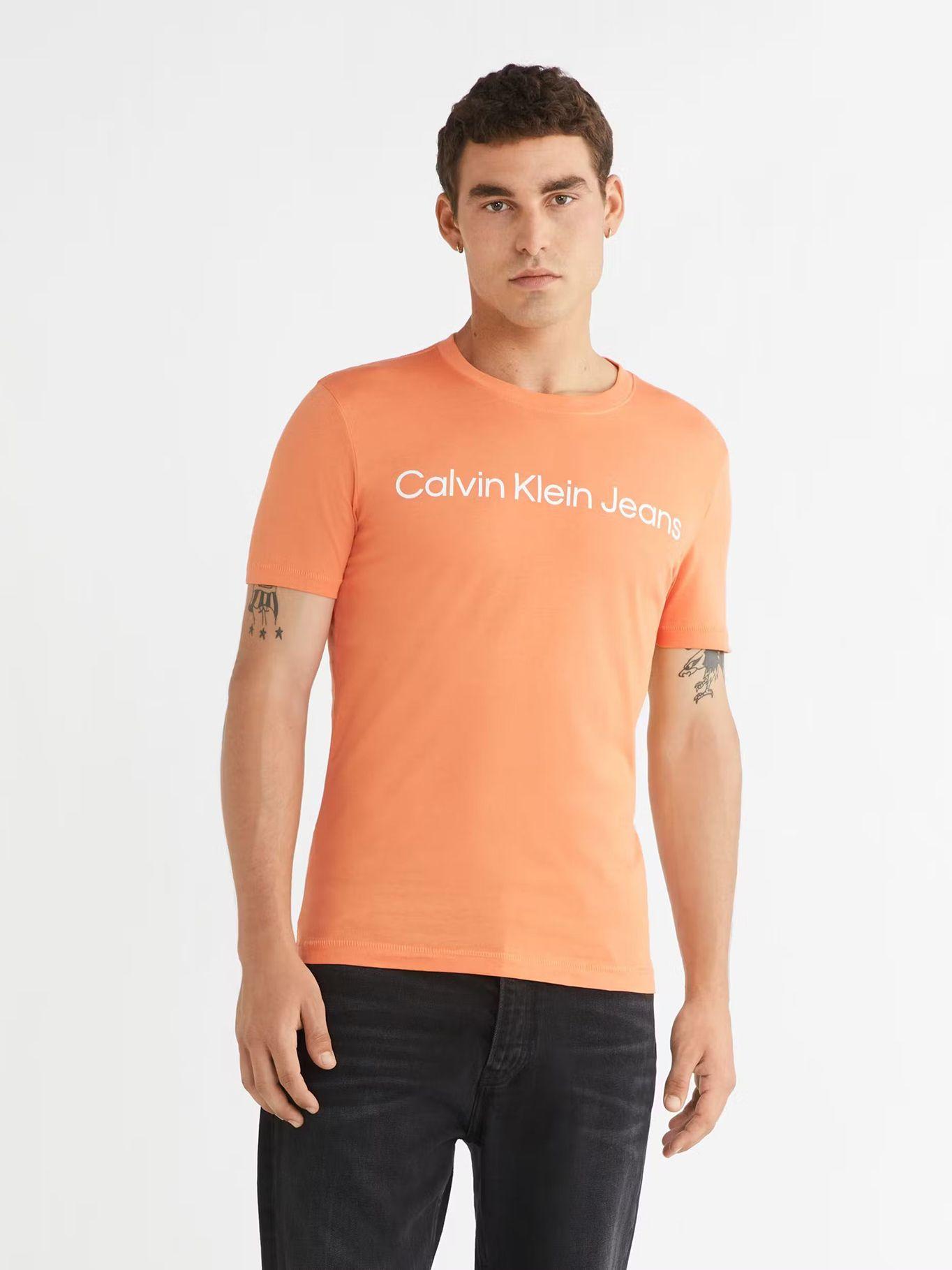 Polera Institutional Logo Naranja Calvin Klein-0