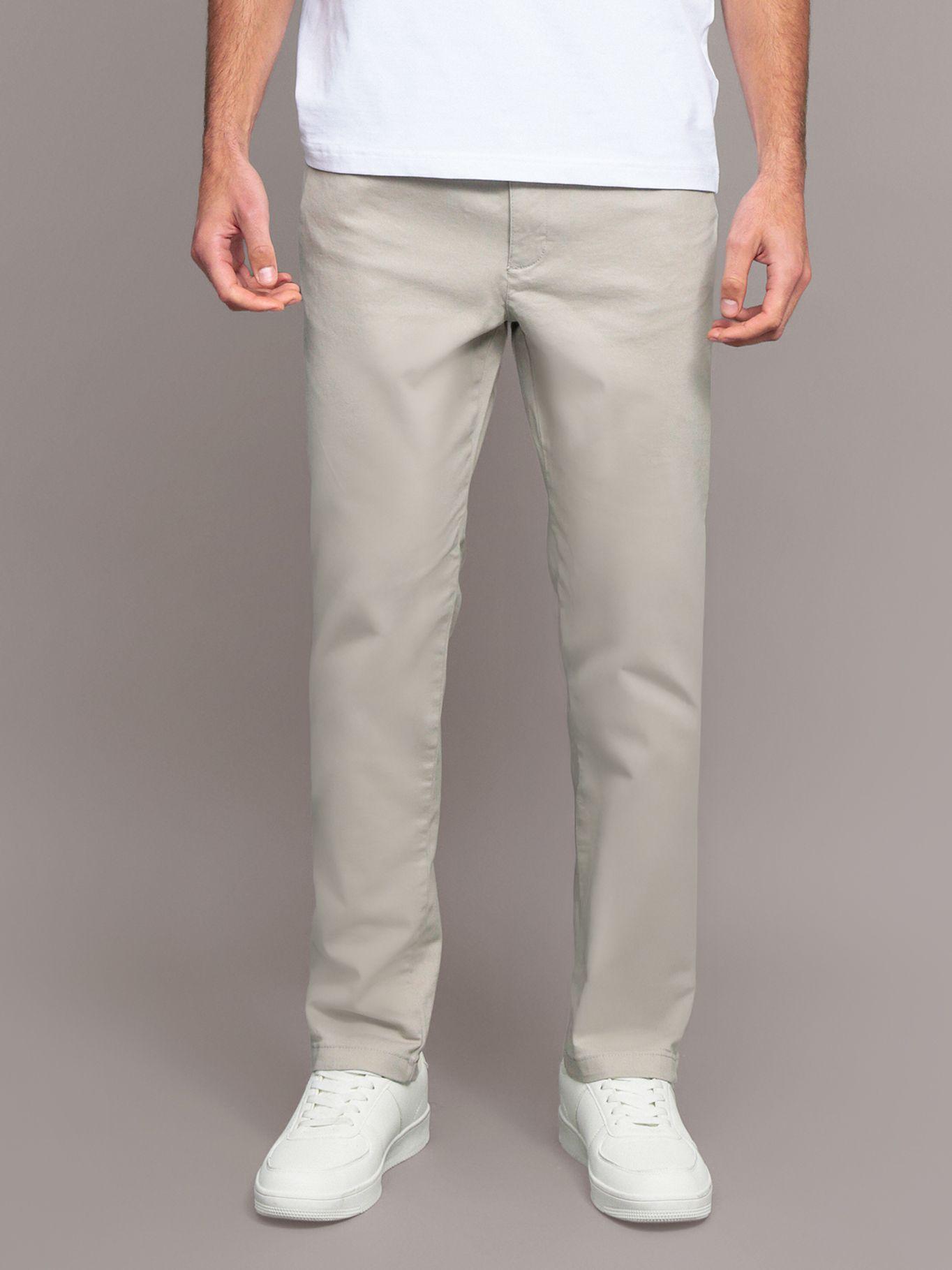 Pantalón Slim Brushed Twill Beige Calvin Klein-0