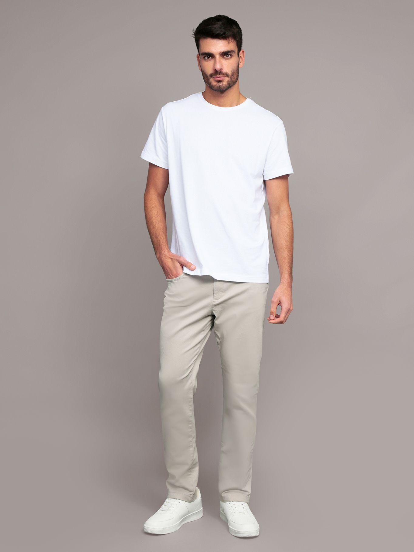 Pantalón Slim Brushed Twill Beige Calvin Klein-1