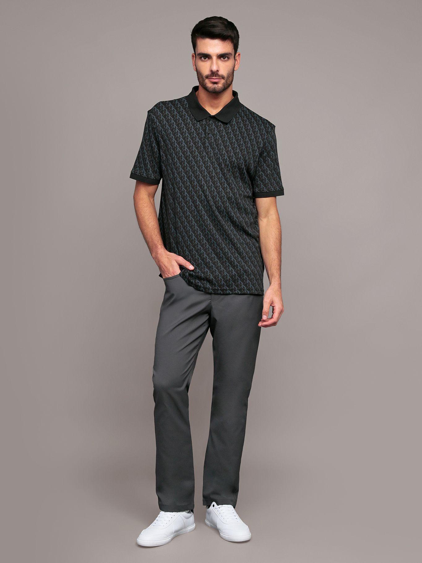 Polo con estampado en toda la pieza Negro Calvin Klein-1