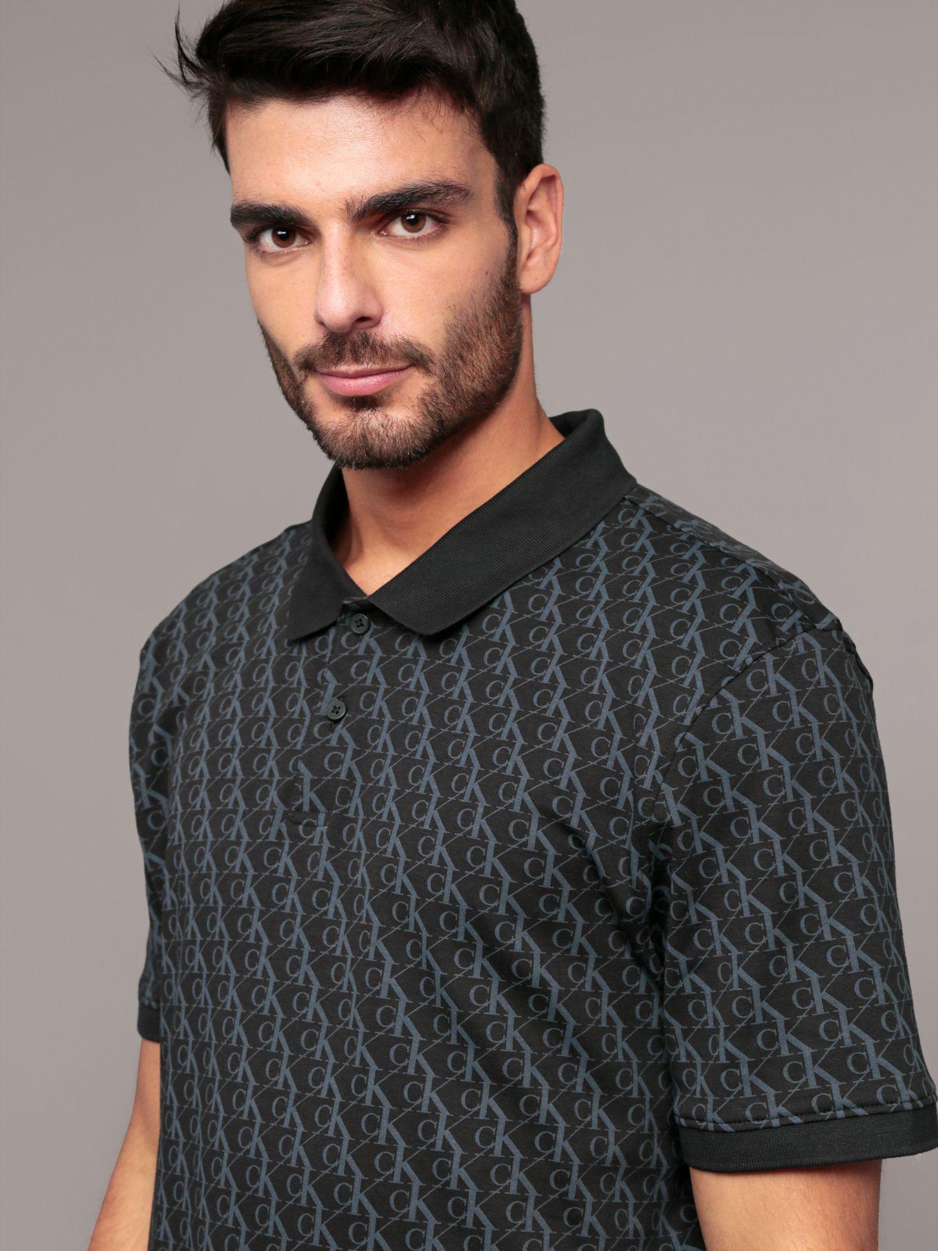 Polo con estampado en toda la pieza Negro Calvin Klein-4