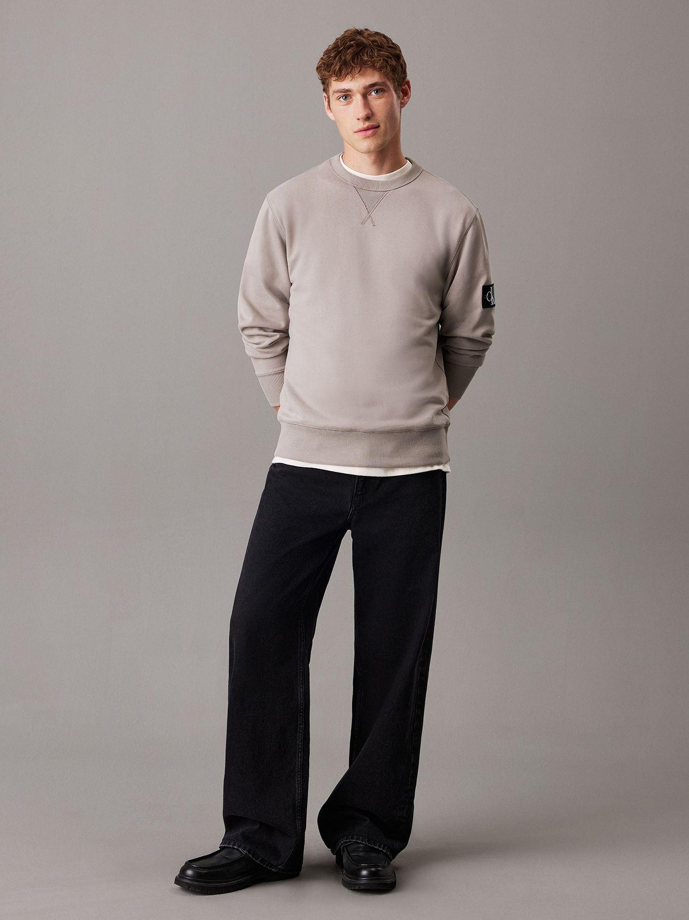Poleron de algodón con insignia Gris Calvin Klein-1
