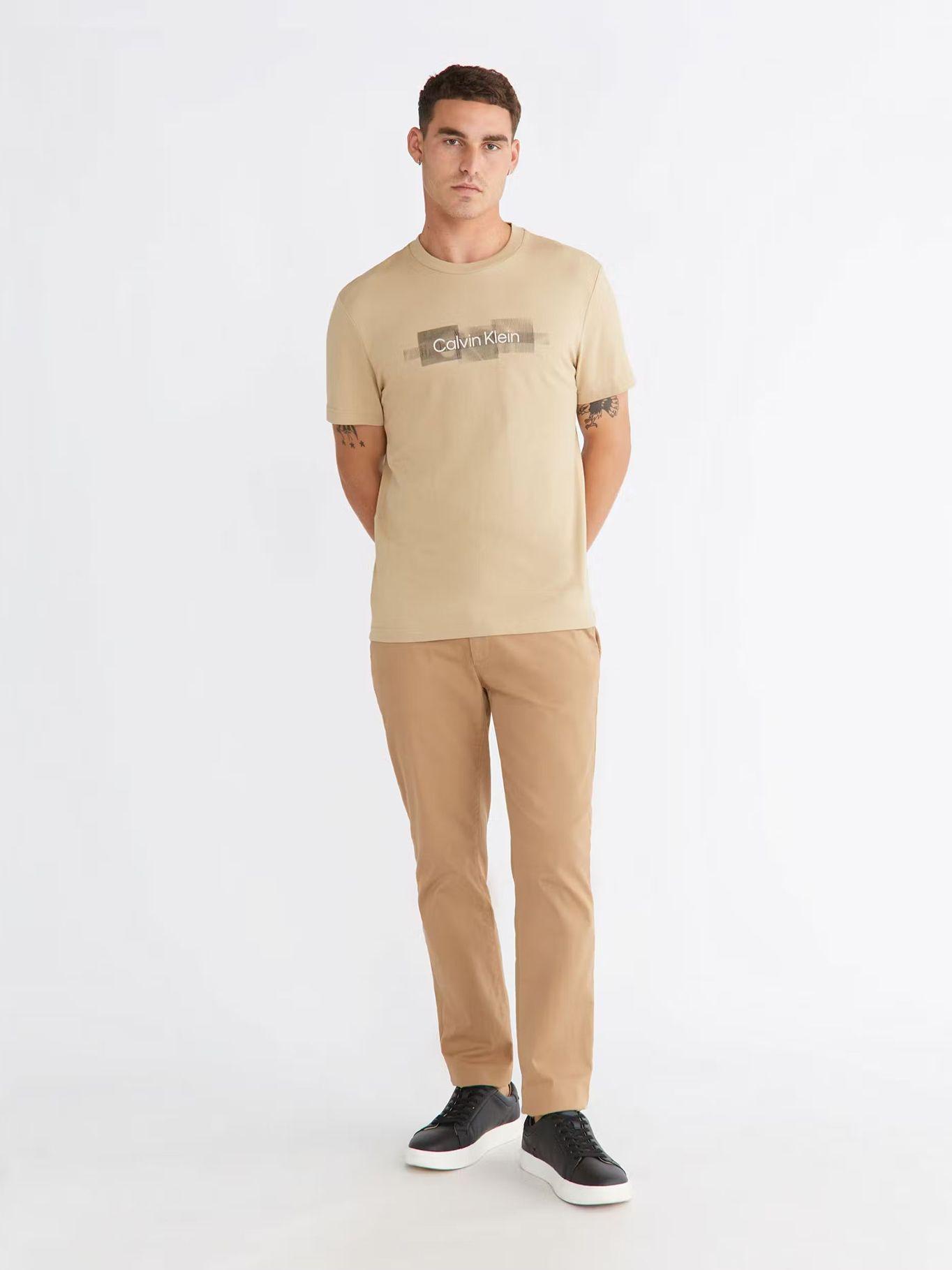 Camiseta con logo Beige Calvin Klein K10K110799-PF2-1
