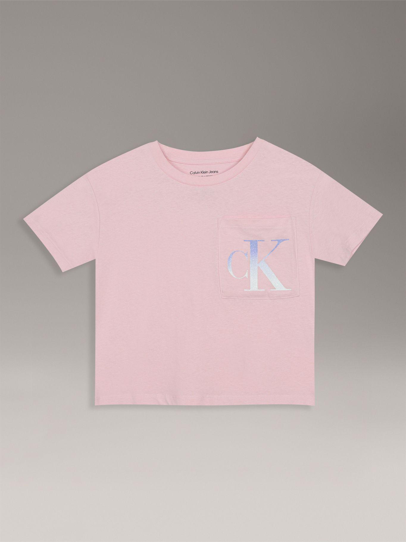 Polera Niña Boxy Oversize Monogram Rosado Calvin Klein-0