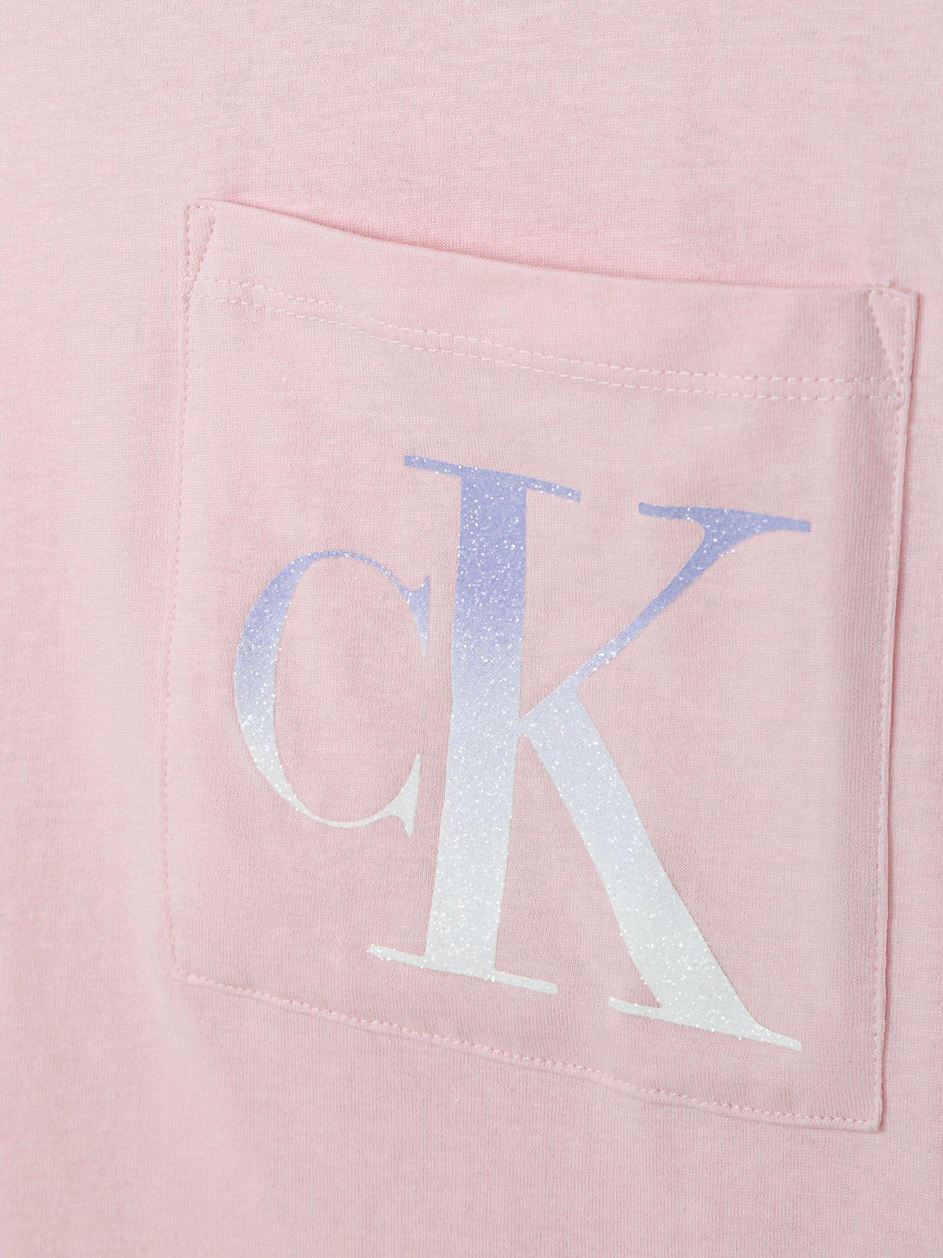 Polera Niña Boxy Oversize Monogram Rosado Calvin Klein-2