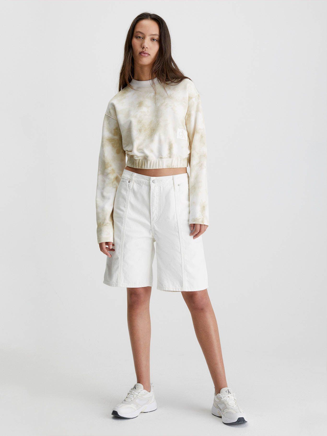 Sudadera tie dye cropped Blanco Calvin Klein-1