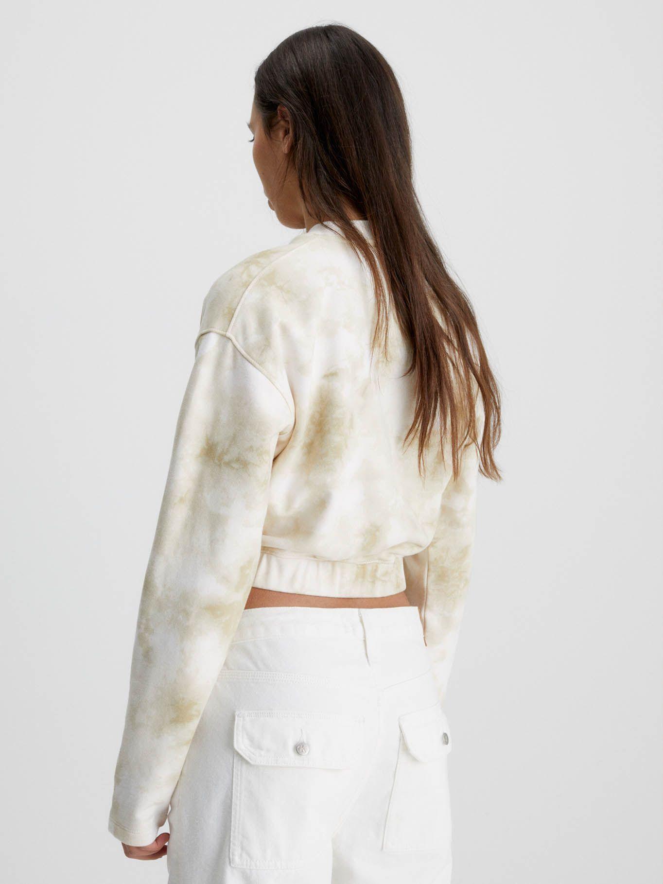 Sudadera tie dye cropped Blanco Calvin Klein-2