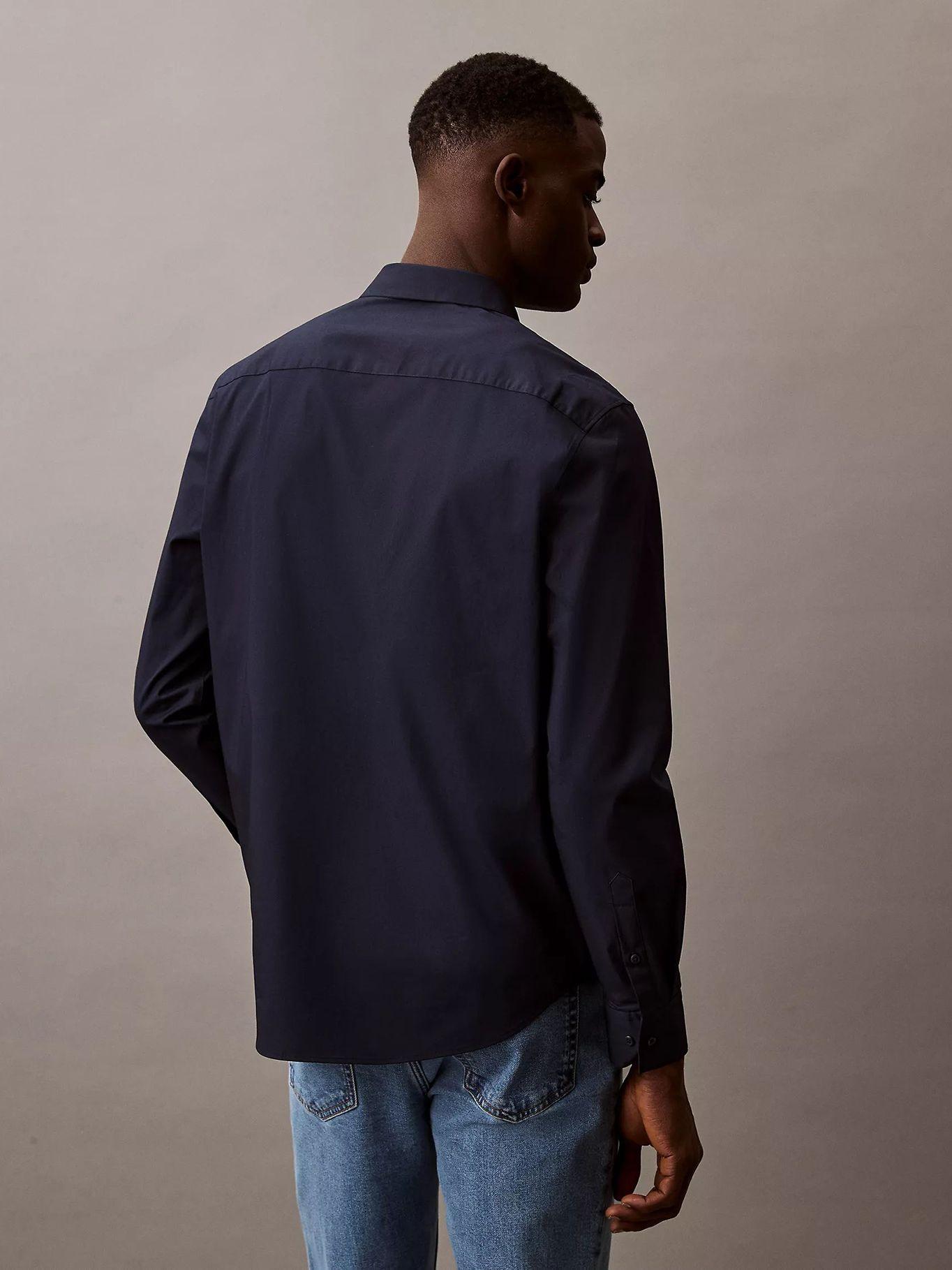 Camisa Clásica Stretch Azul Calvin Klein-2