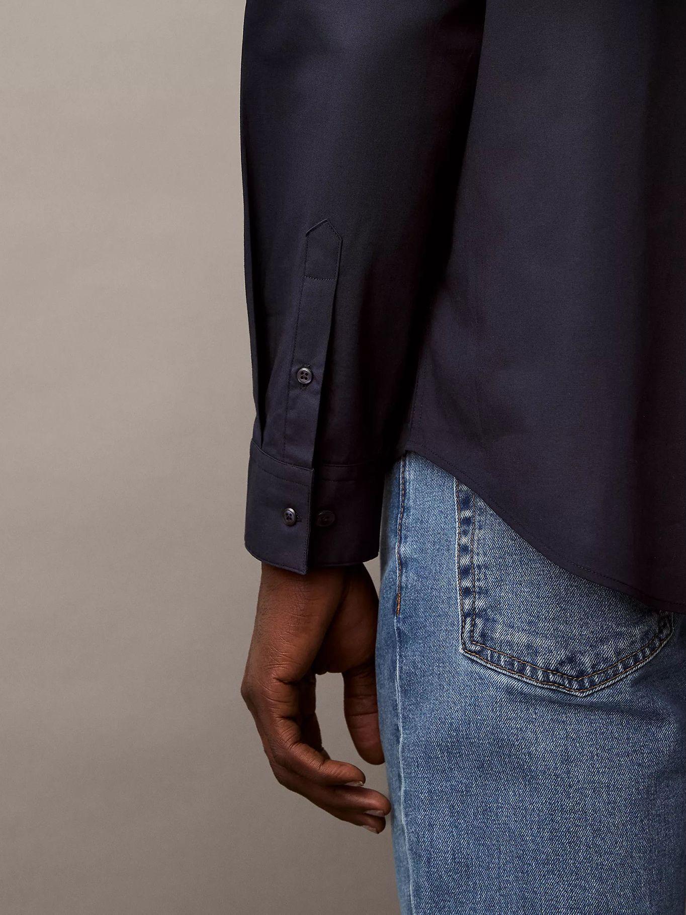 Camisa Clásica Stretch Azul Calvin Klein-5