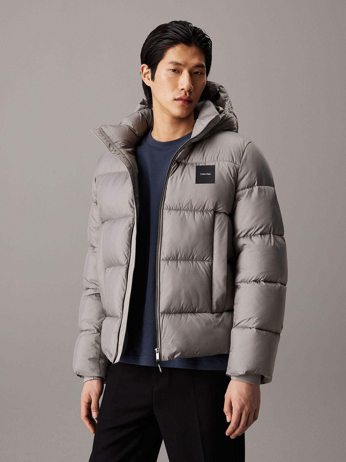 Parka con Gorro Quilt Puffer Gris Calvin Klein-0