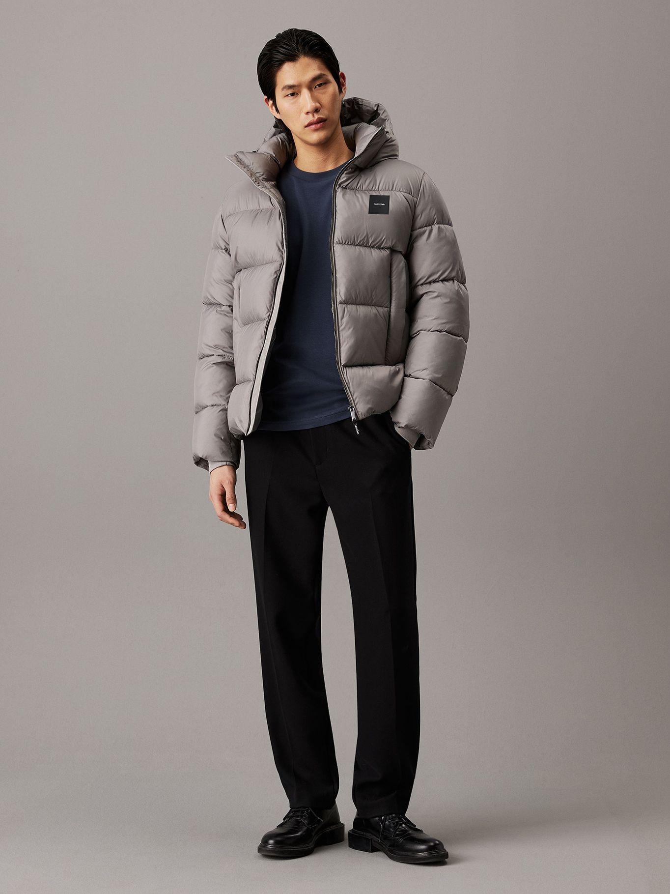 Parka con Gorro Quilt Puffer Gris Calvin Klein-1