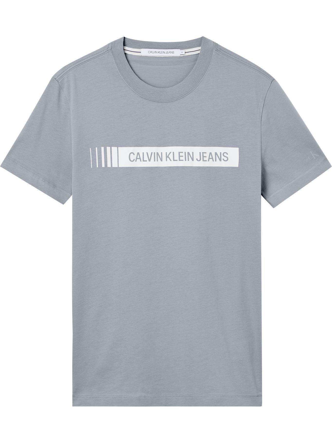Polera Institutional Logo Box Gris Calvin Klein-0