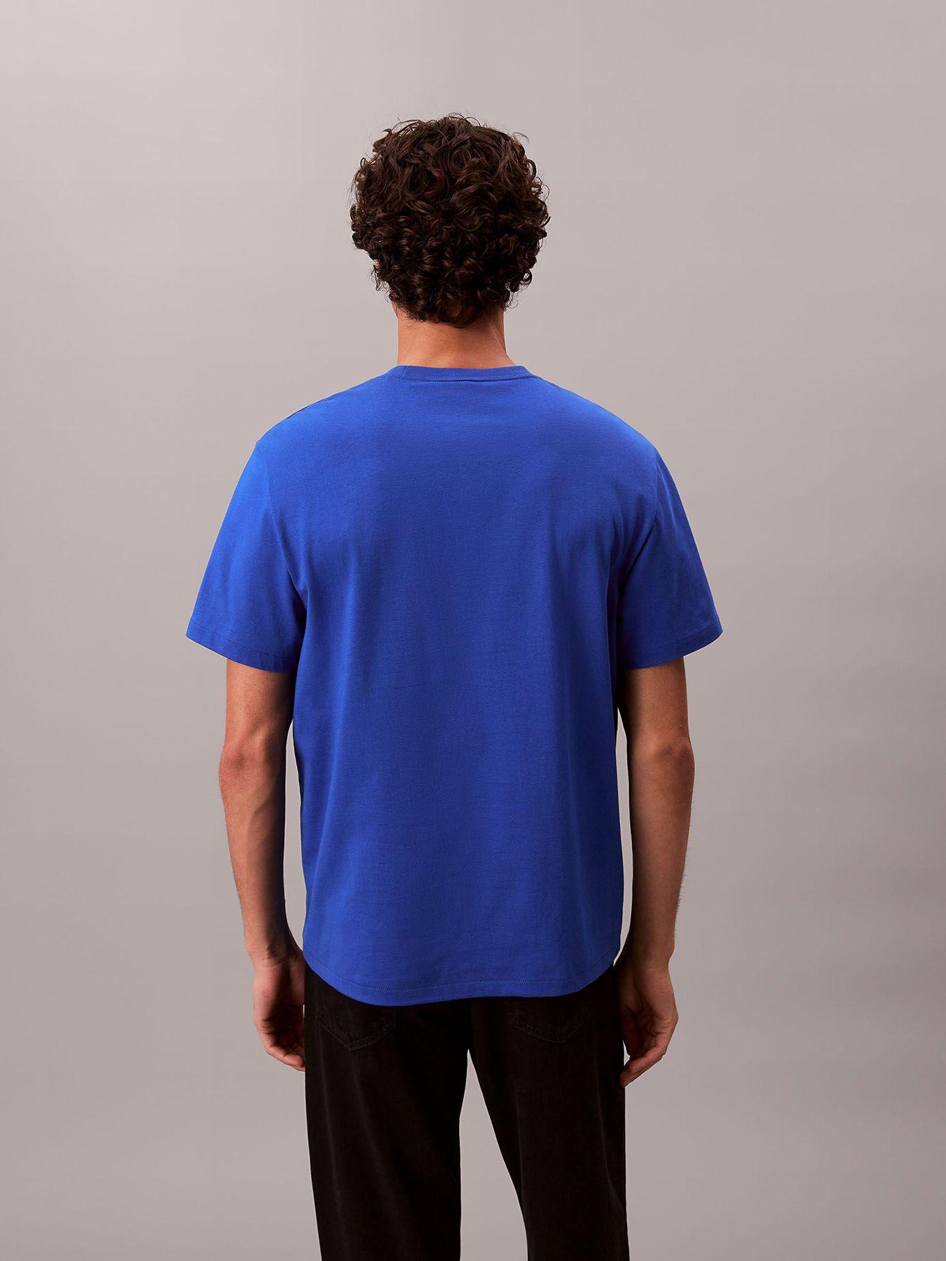 Polera Regular con Monograma Bordado Azul Calvin Klein-2