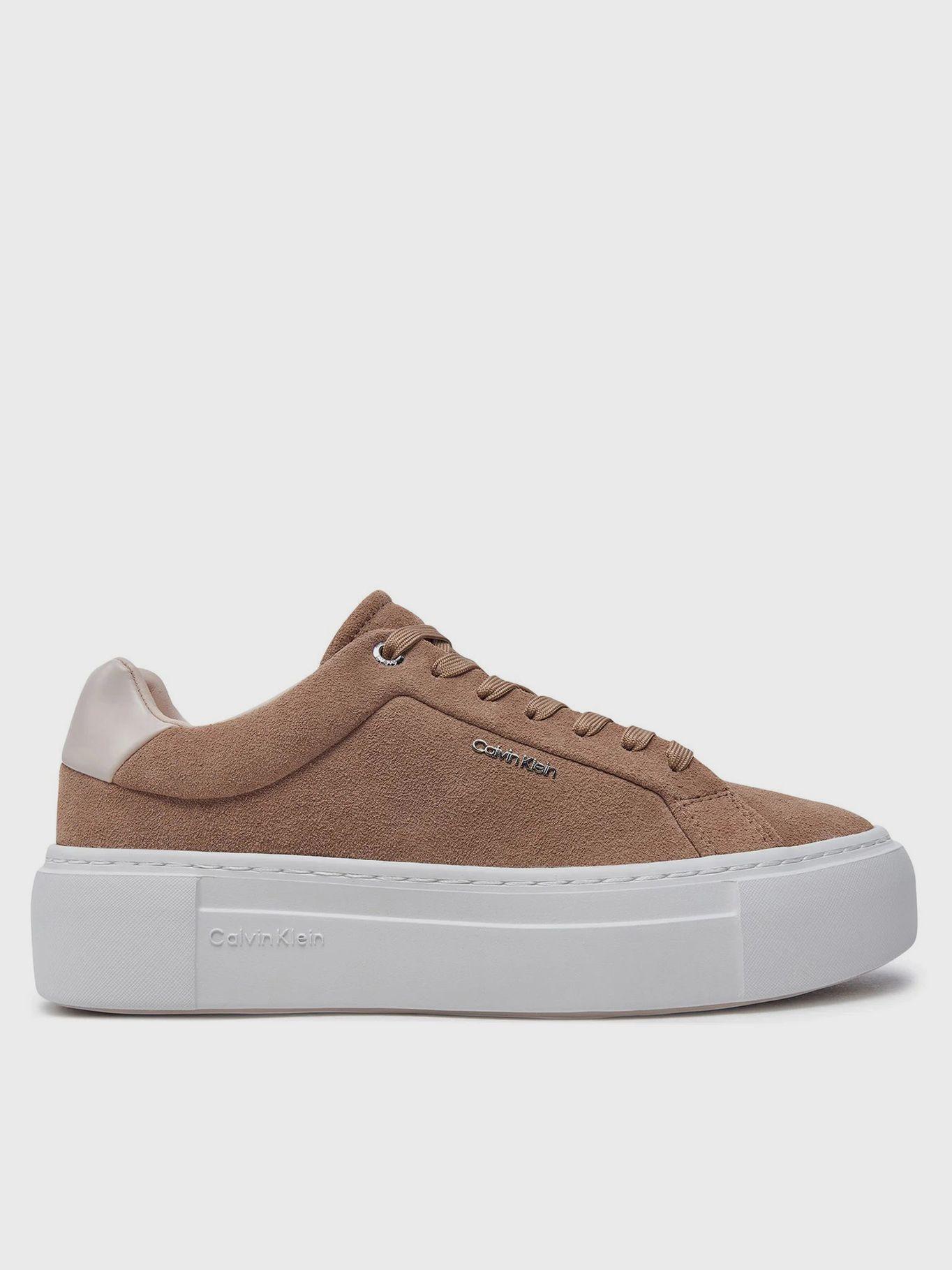 Zapatillas de ante de plataforma Café Calvin Klein-4