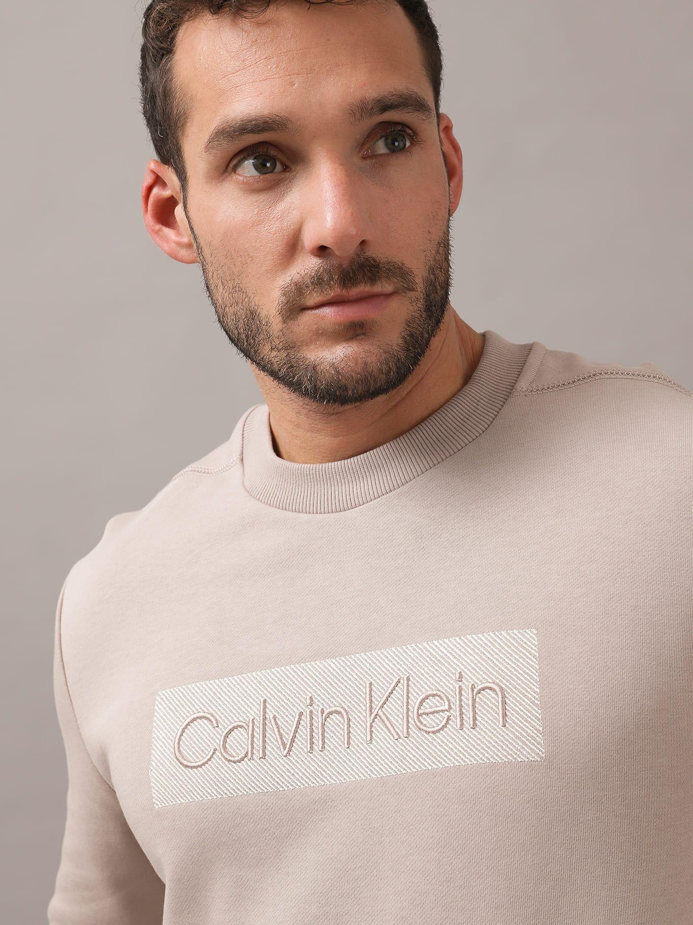 Polerón Textured Embroidery Beige Calvin Klein-3