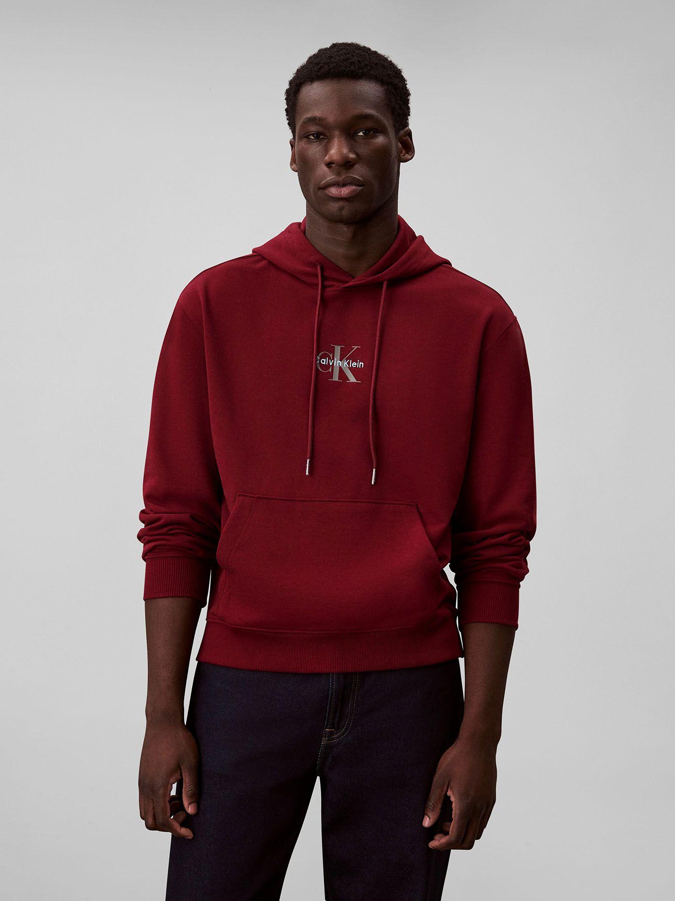 Polerón con Gorro y Logo Burdeo Calvin Klein-0