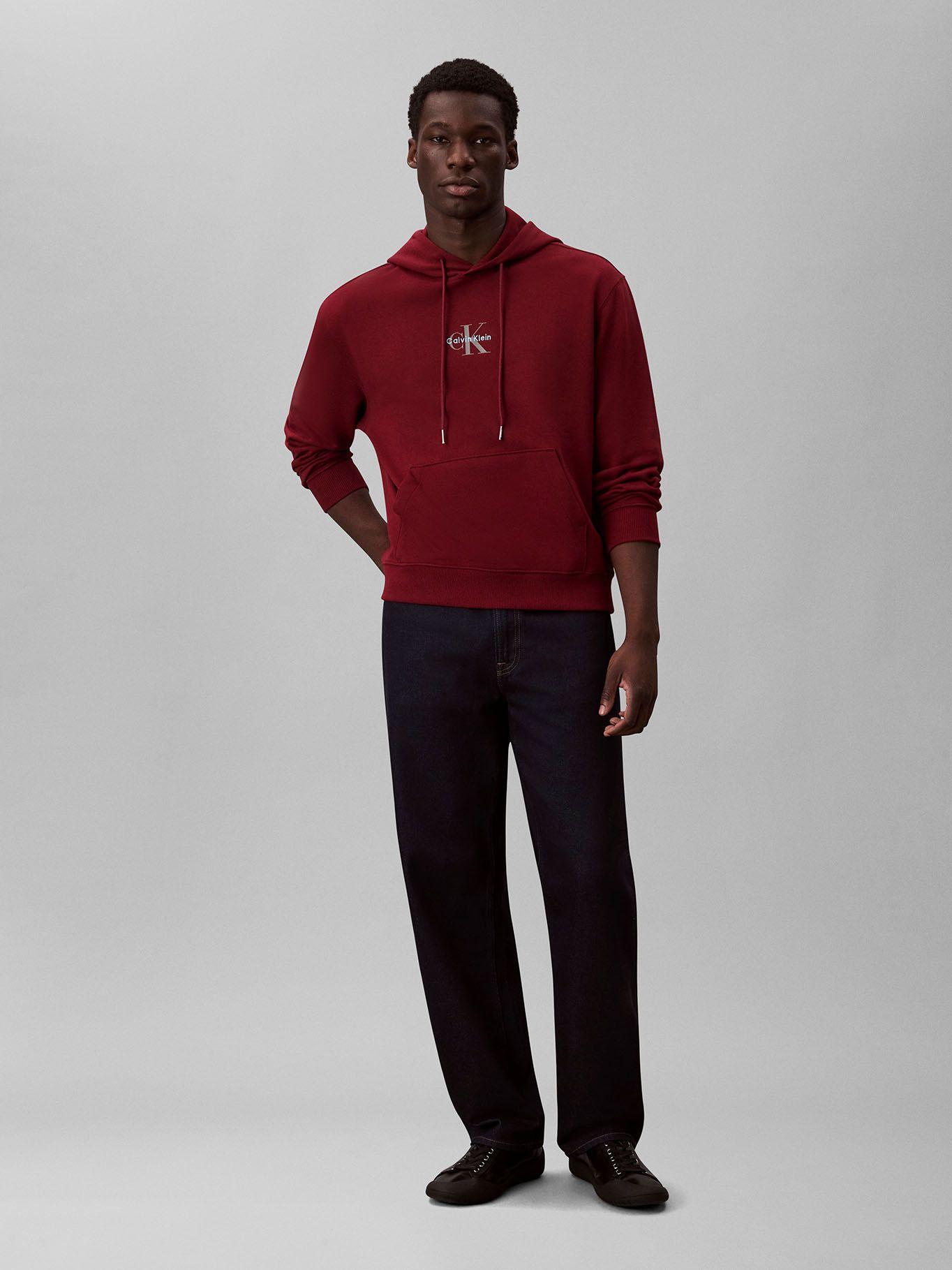 Polerón con Gorro y Logo Burdeo Calvin Klein-1