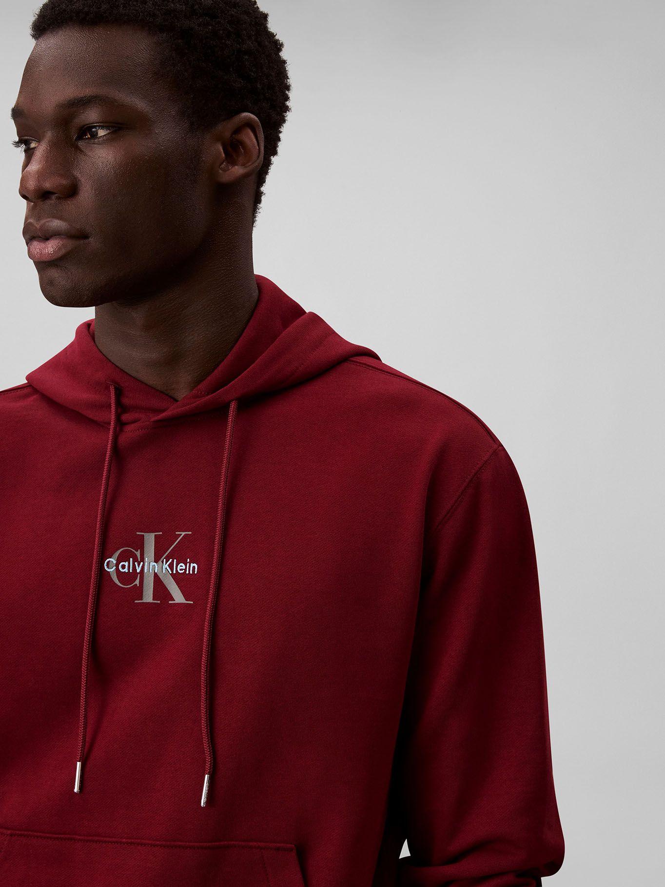 Polerón con Gorro y Logo Burdeo Calvin Klein-4