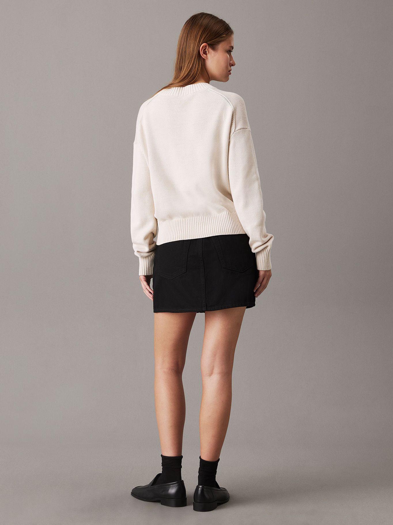 Sweater de algodón con monograma Beige Calvin Klein-2