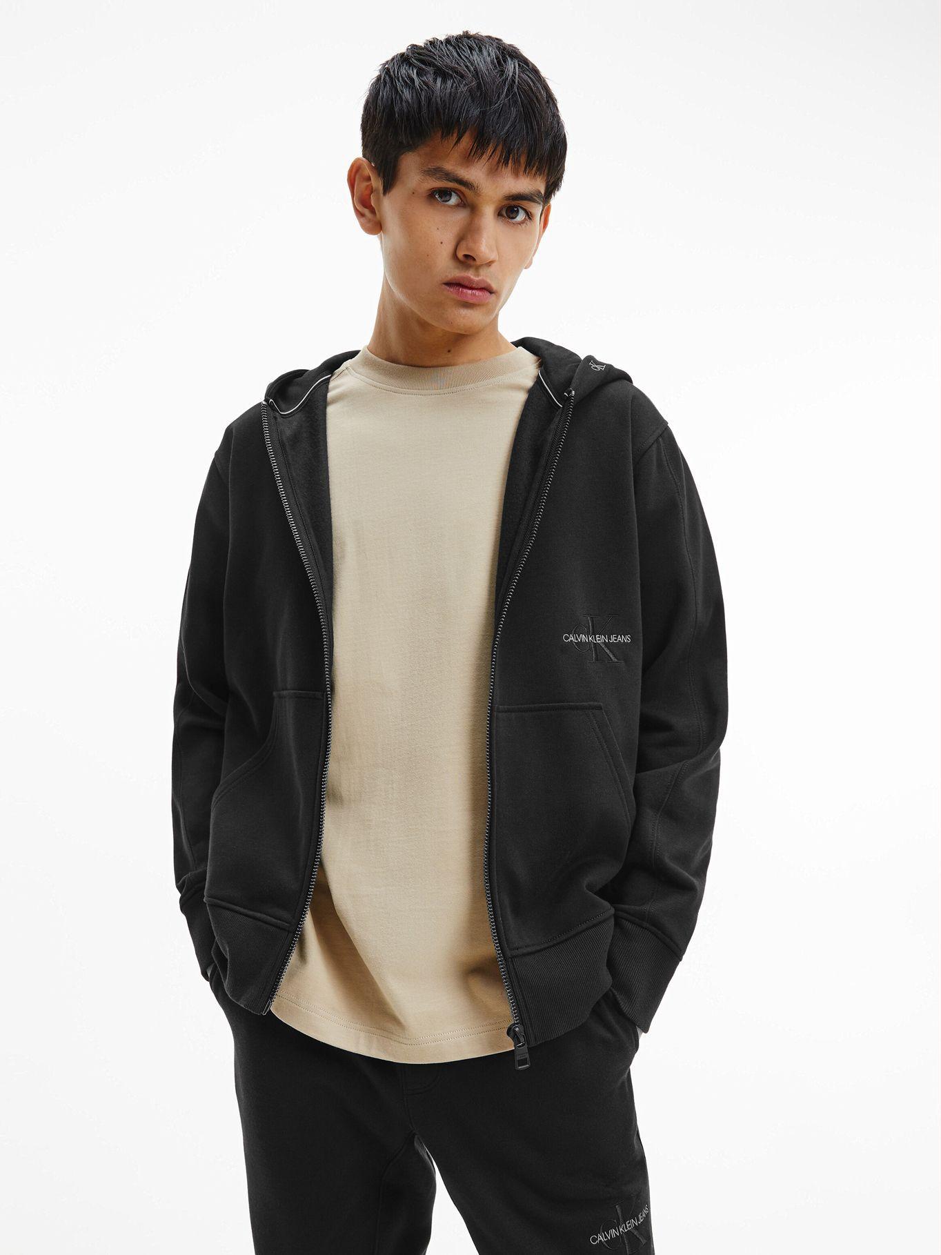 Polerón Placed Iconic Negro Calvin Klein Hombre-3