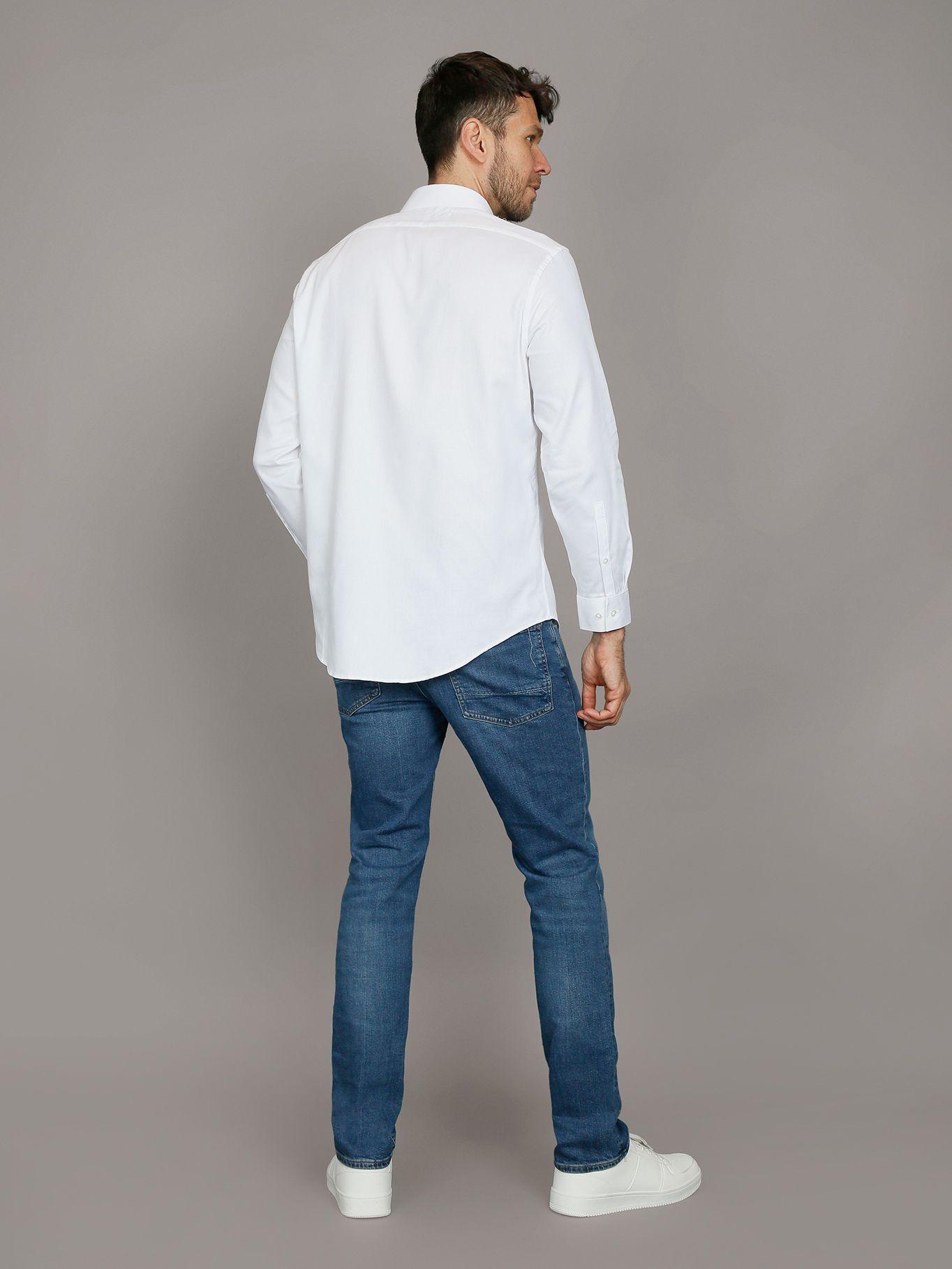 Camisa Slim Cotton Solid Blanco Calvin Klein-2