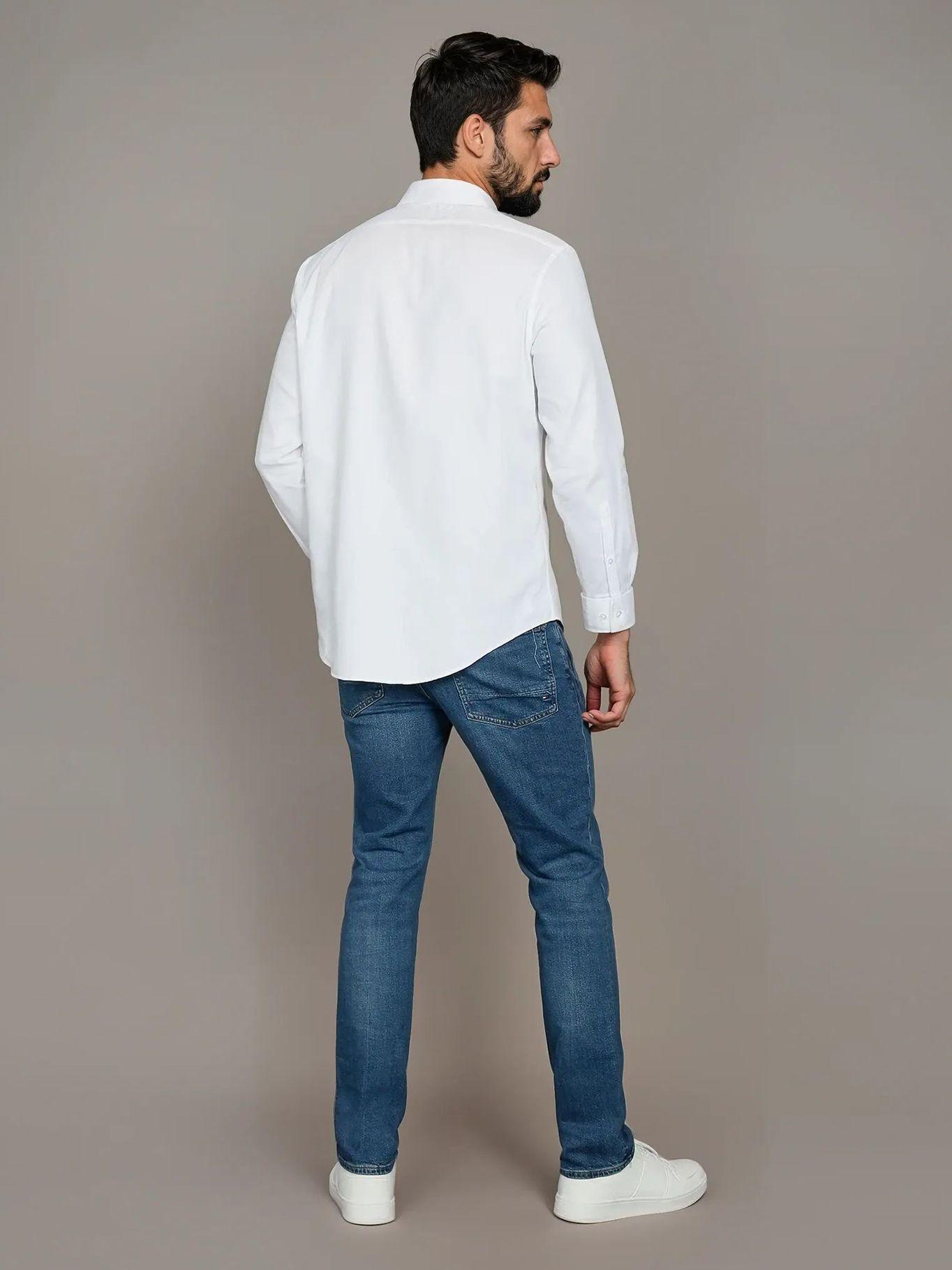 Camisa Slim Cotton Solid Blanco Calvin Klein-2