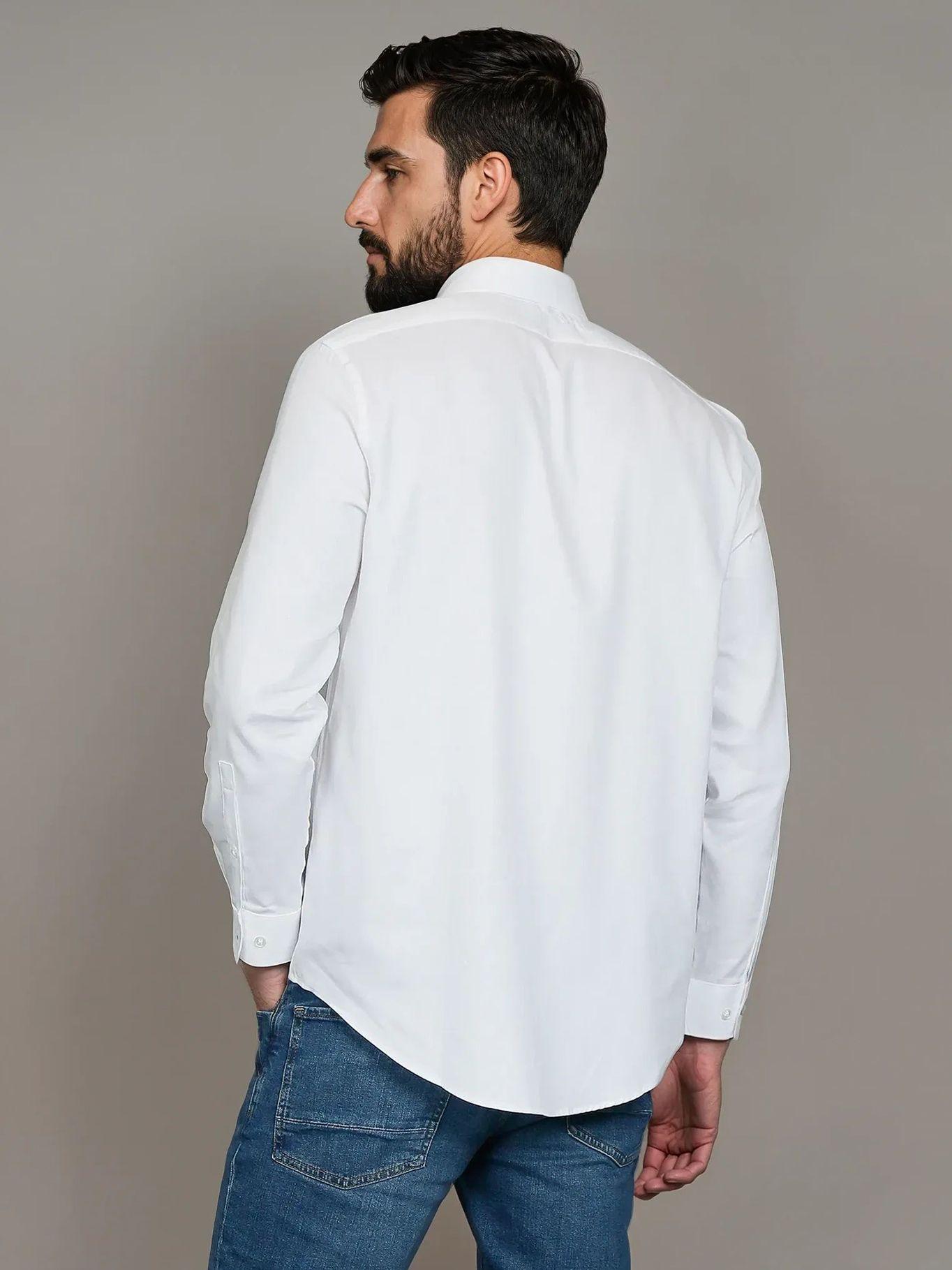 Camisa Slim Cotton Solid Blanco Calvin Klein-3
