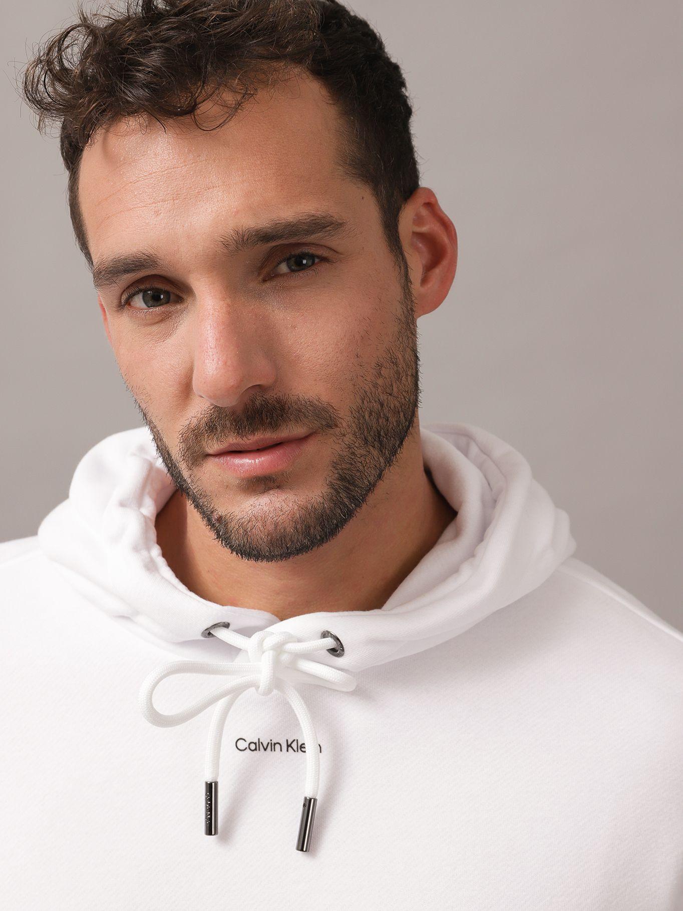 Polerón Gorro Logo Cotton Modal Blanco Calvin Klein-3