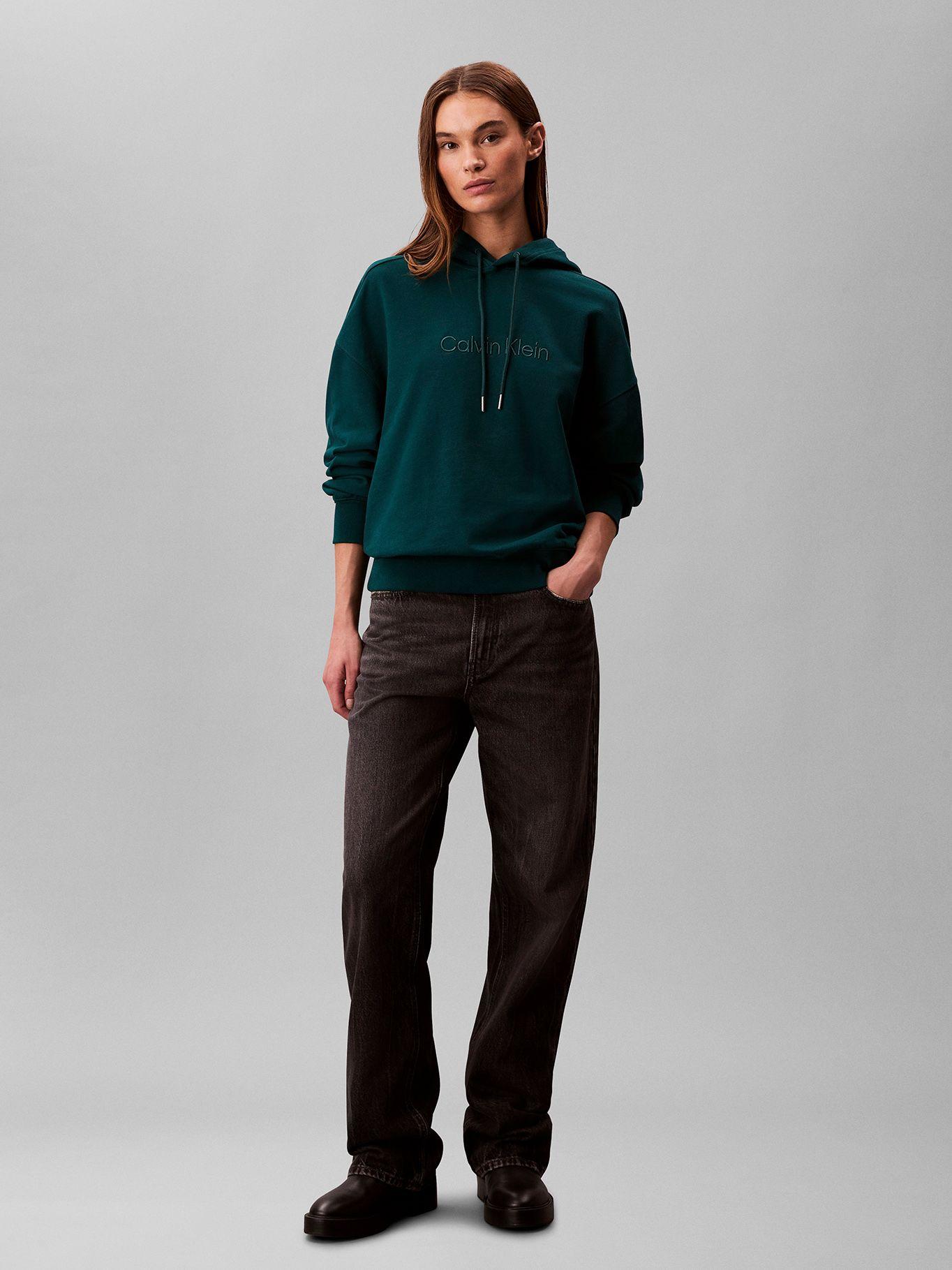 Polerón Con Gorro Y Logo Bordado Azul Calvin Klein-1