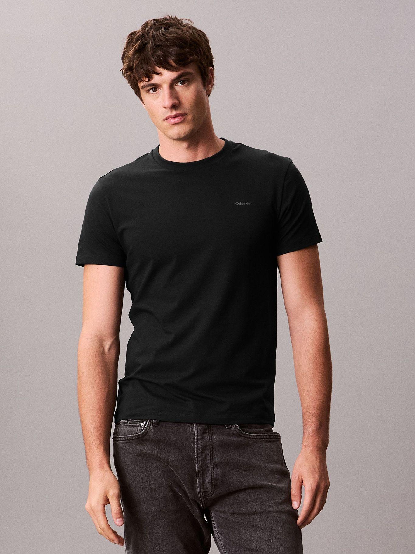 Polera Slim de Manga Corta Negro Calvin Klein-0
