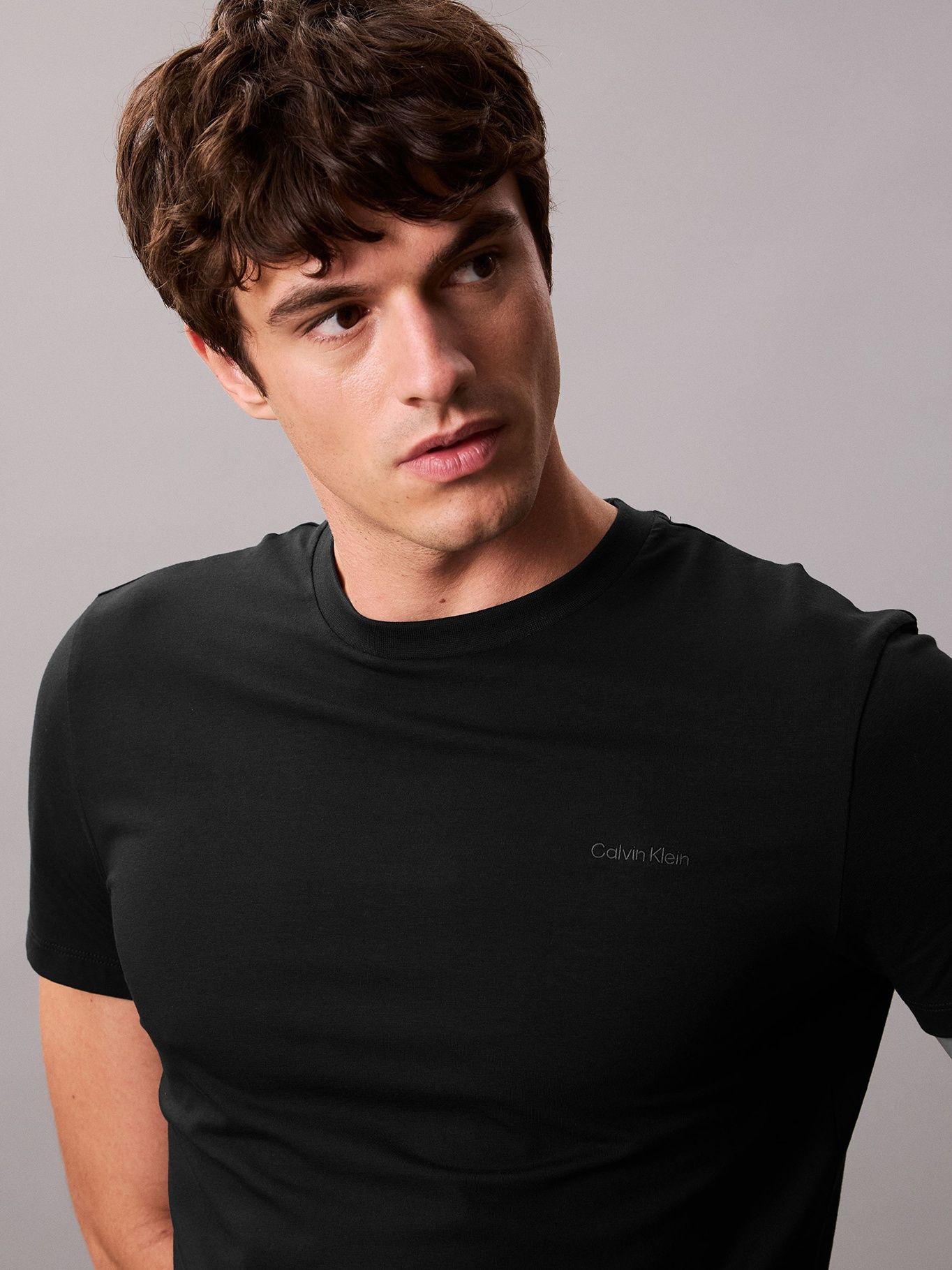 Polera Slim de Manga Corta Negro Calvin Klein-4