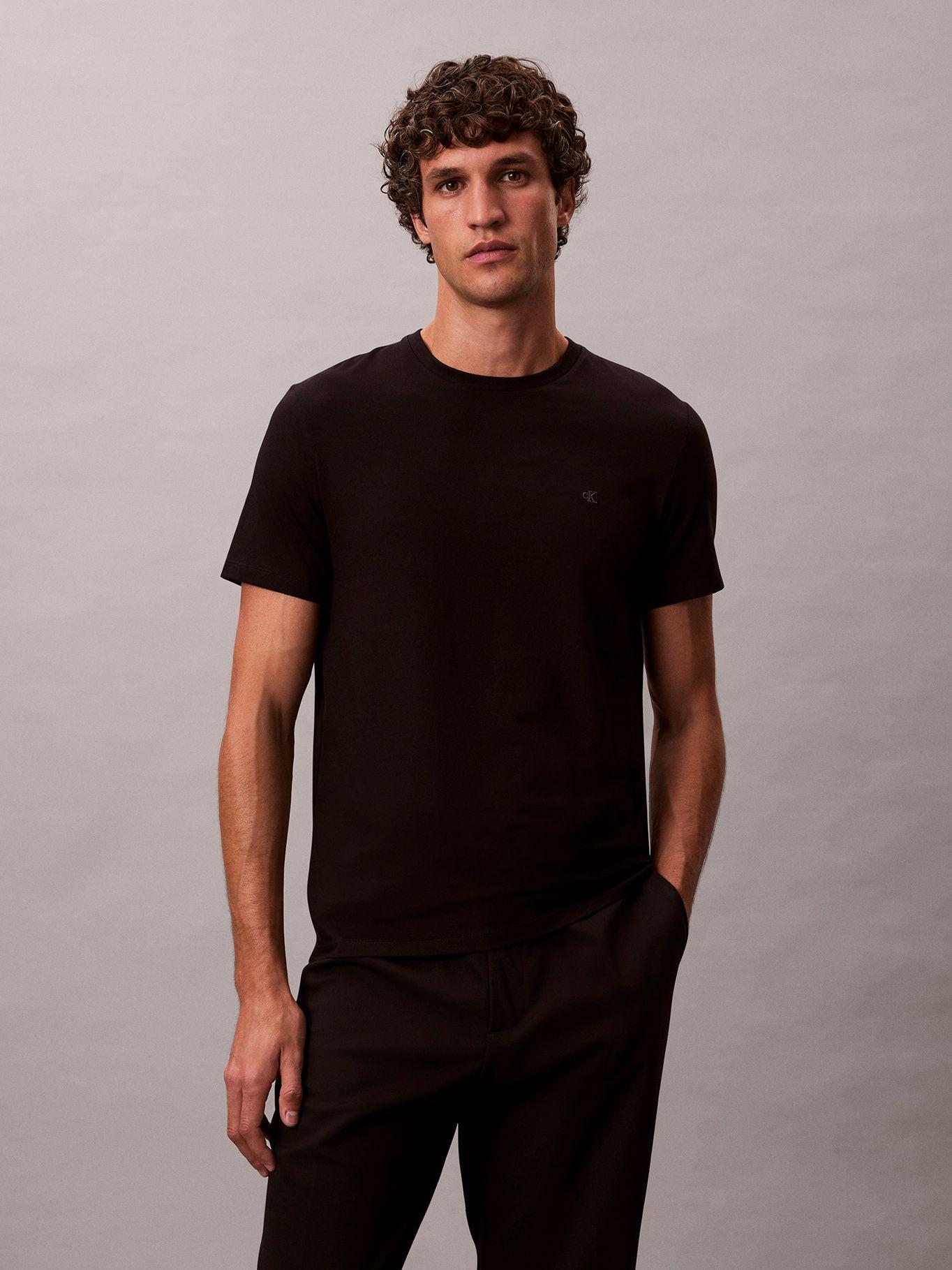Polera Slim de Manga Corta Negro Calvin Klein-0