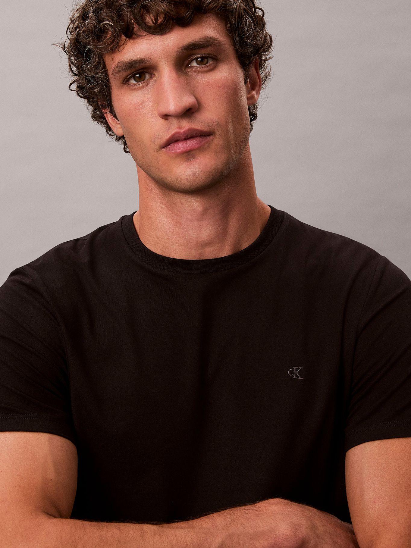 Polera Slim de Manga Corta Negro Calvin Klein-2