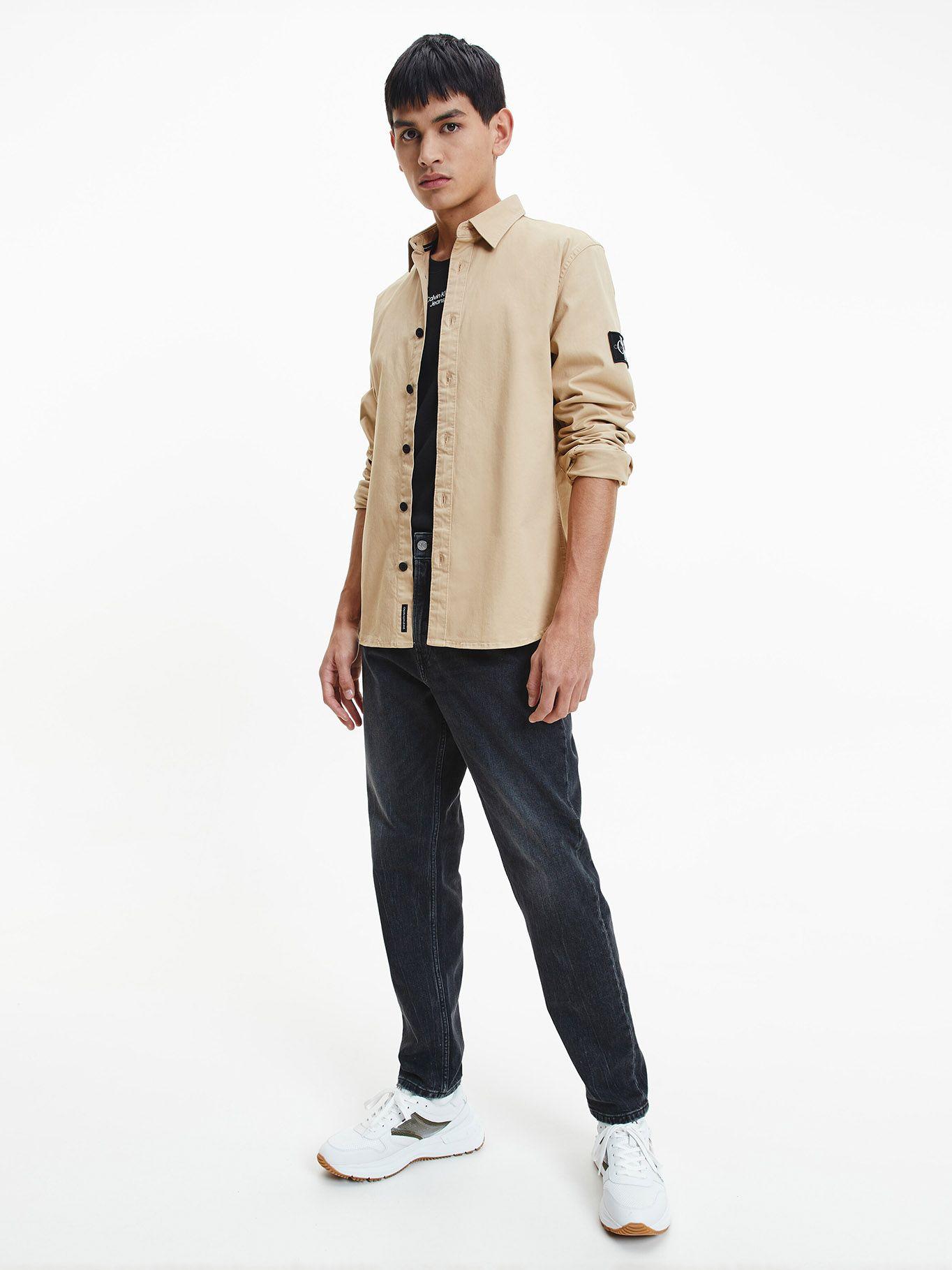 Camisa Monogram Badge Beige Calvin Klein-1