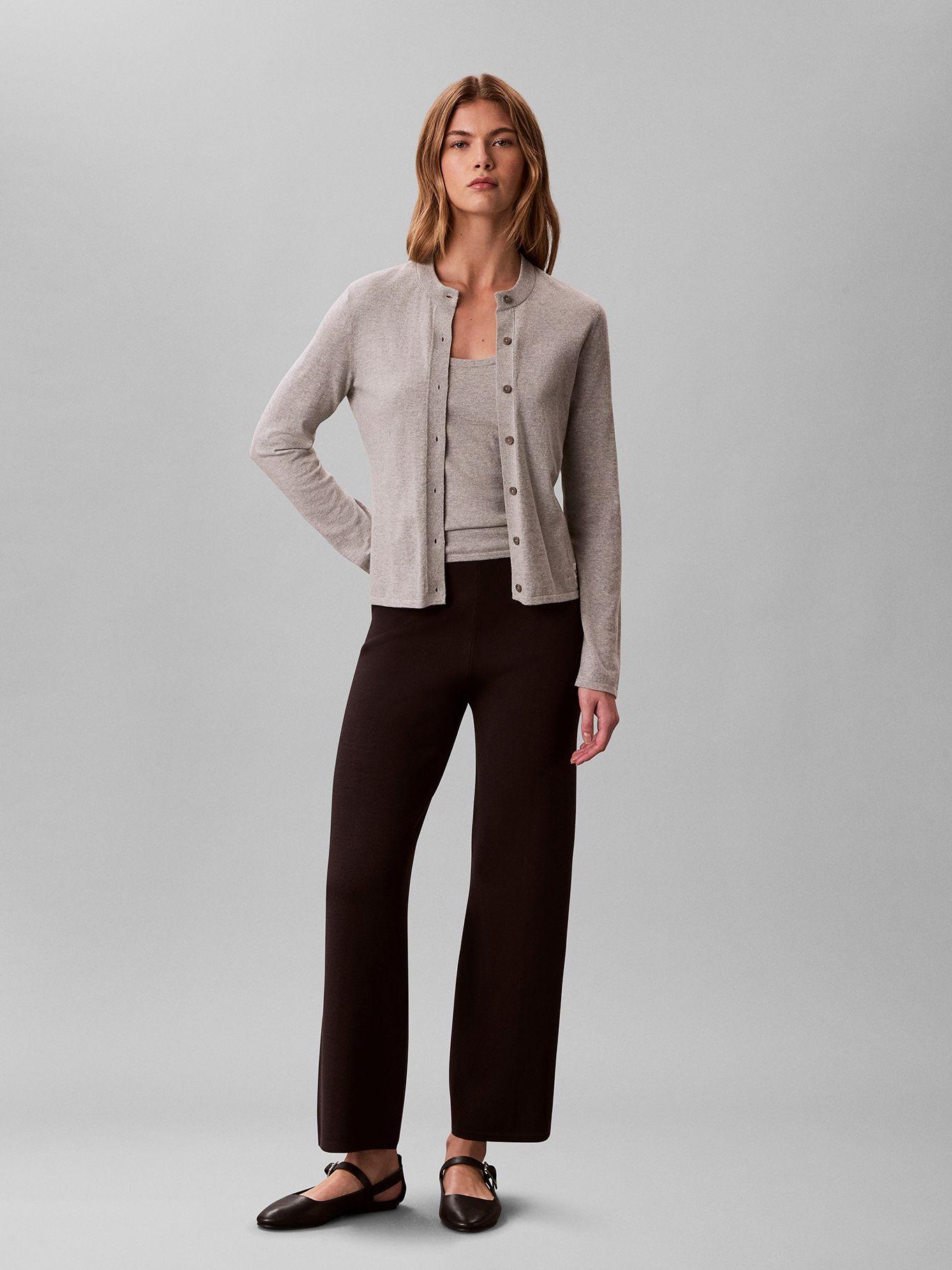 Pantalón En Tejido Milano Negro Calvin Klein-1