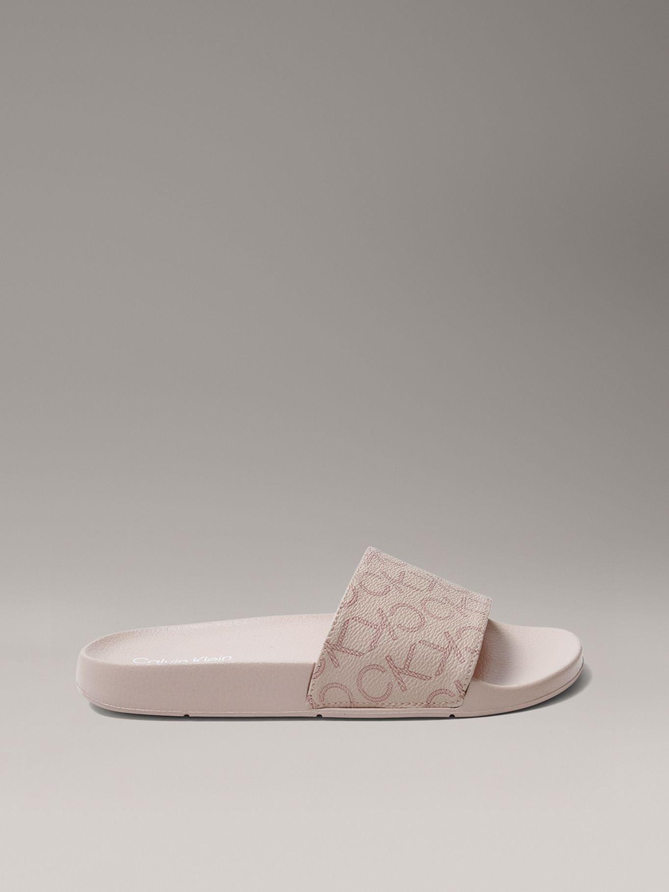 Sandalias Estampado de Monograma Rosado Calvin Klein-4