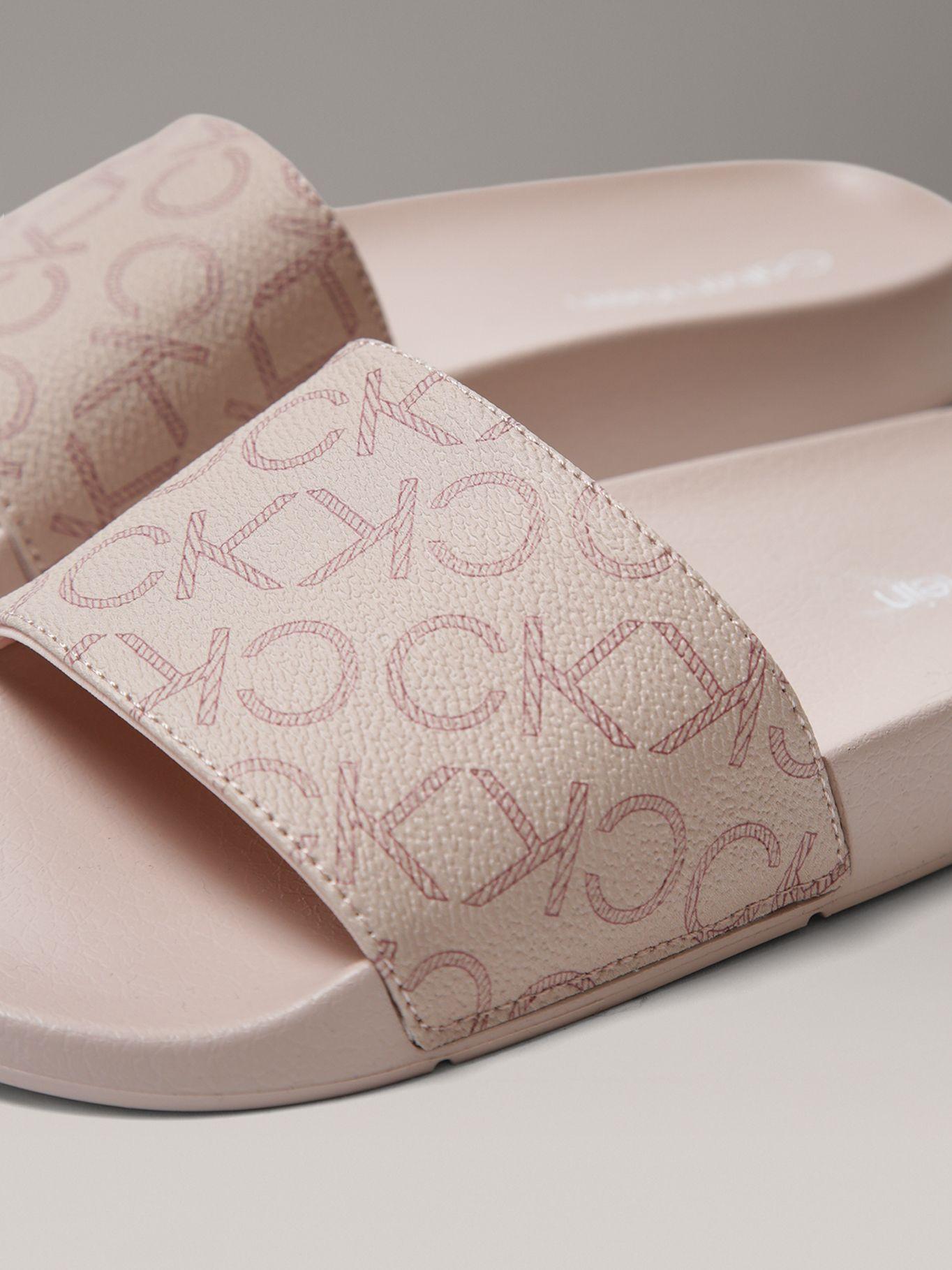 Sandalias Estampado de Monograma Rosado Calvin Klein-6