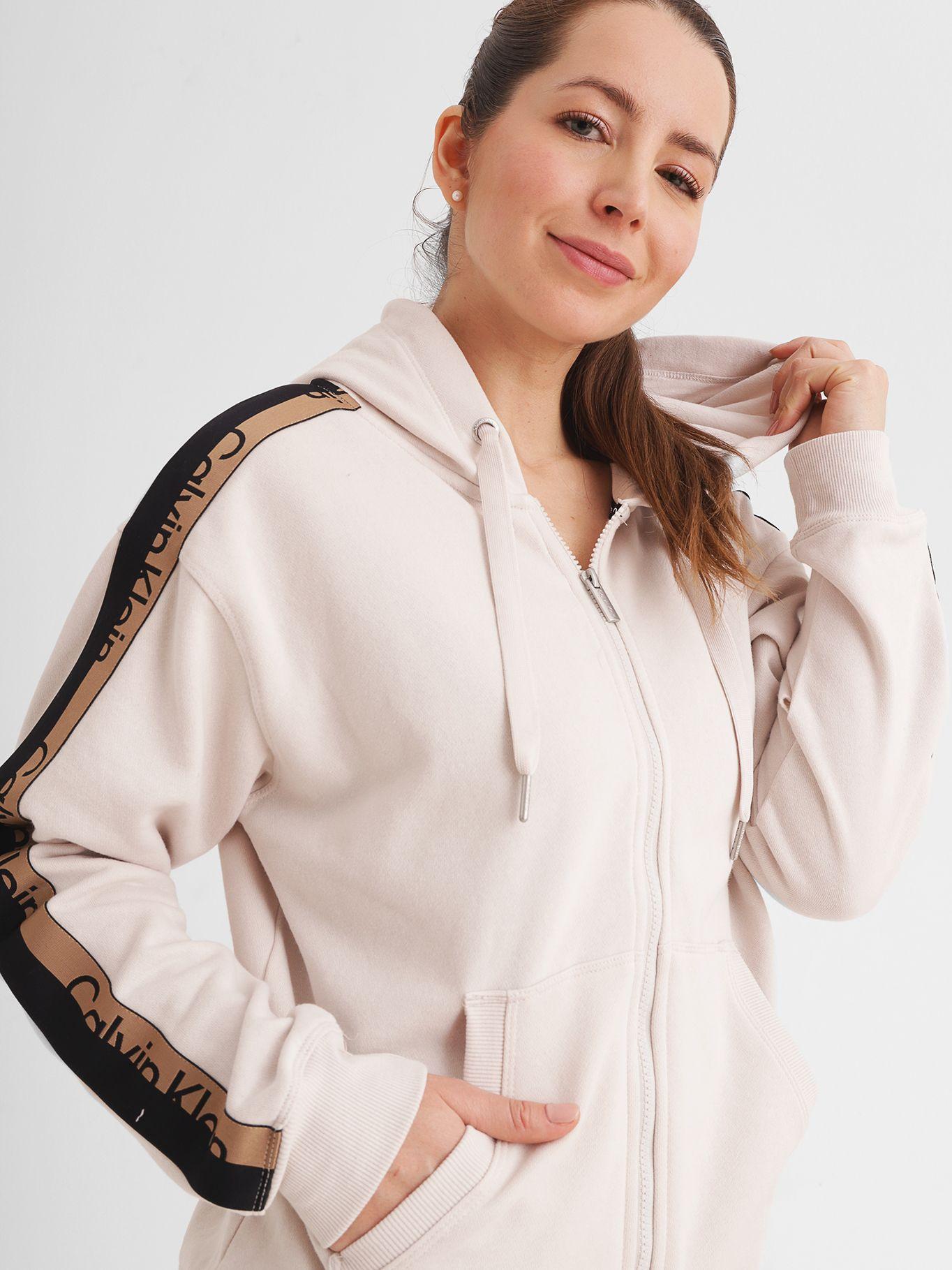 Polerón Hoddie Logo Tape Elastic Crema Calvin Klein-3
