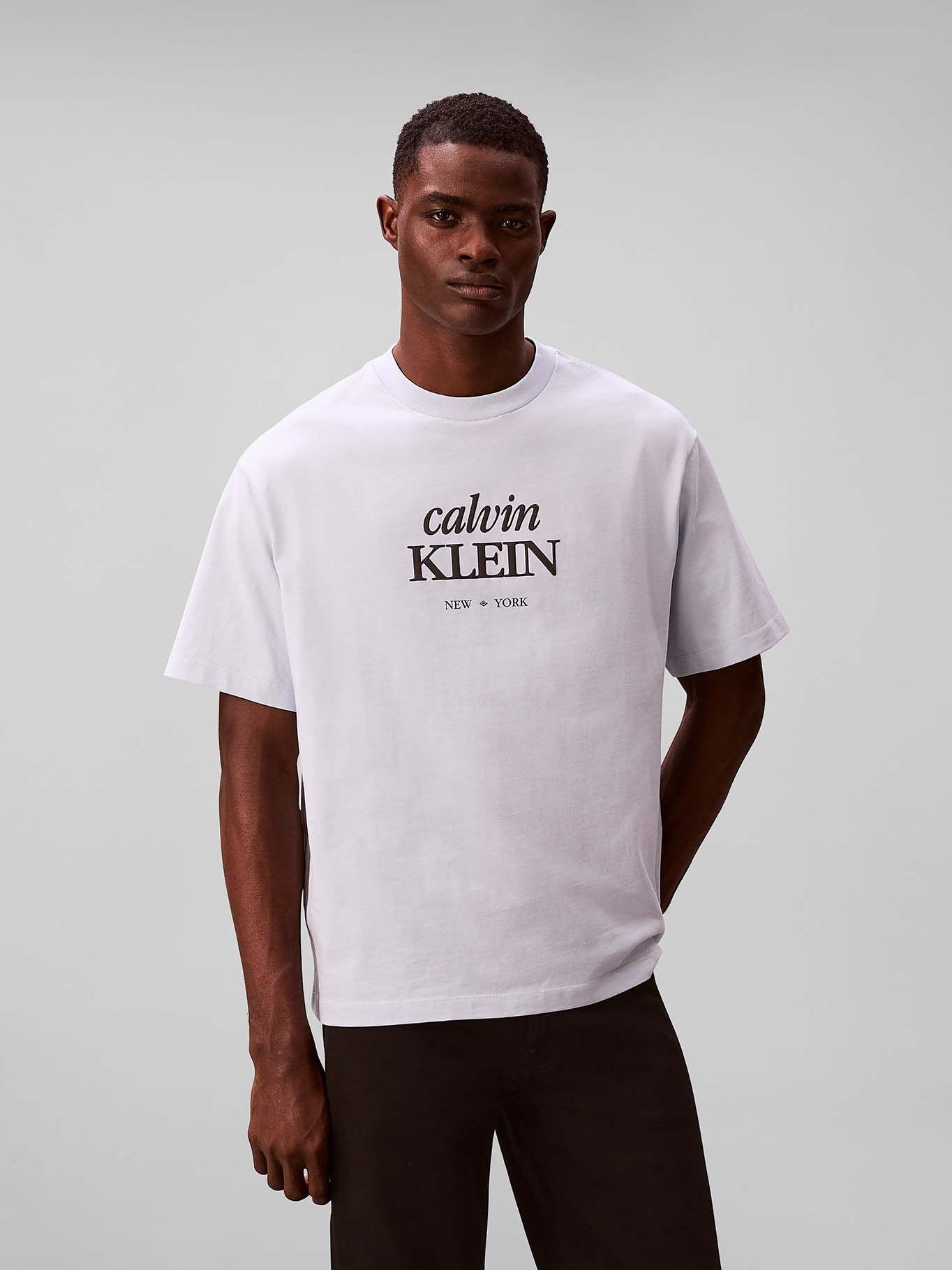 Polera con Logo De Estampado Blanco Calvin Klein-0