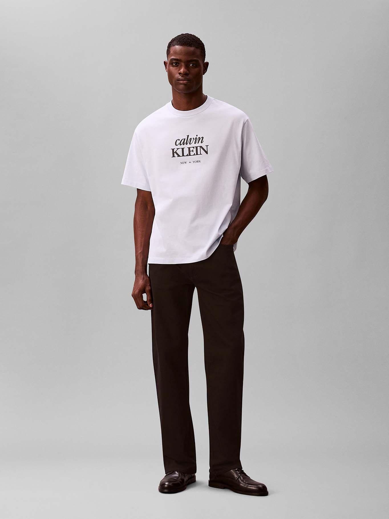 Polera con Logo De Estampado Blanco Calvin Klein-1