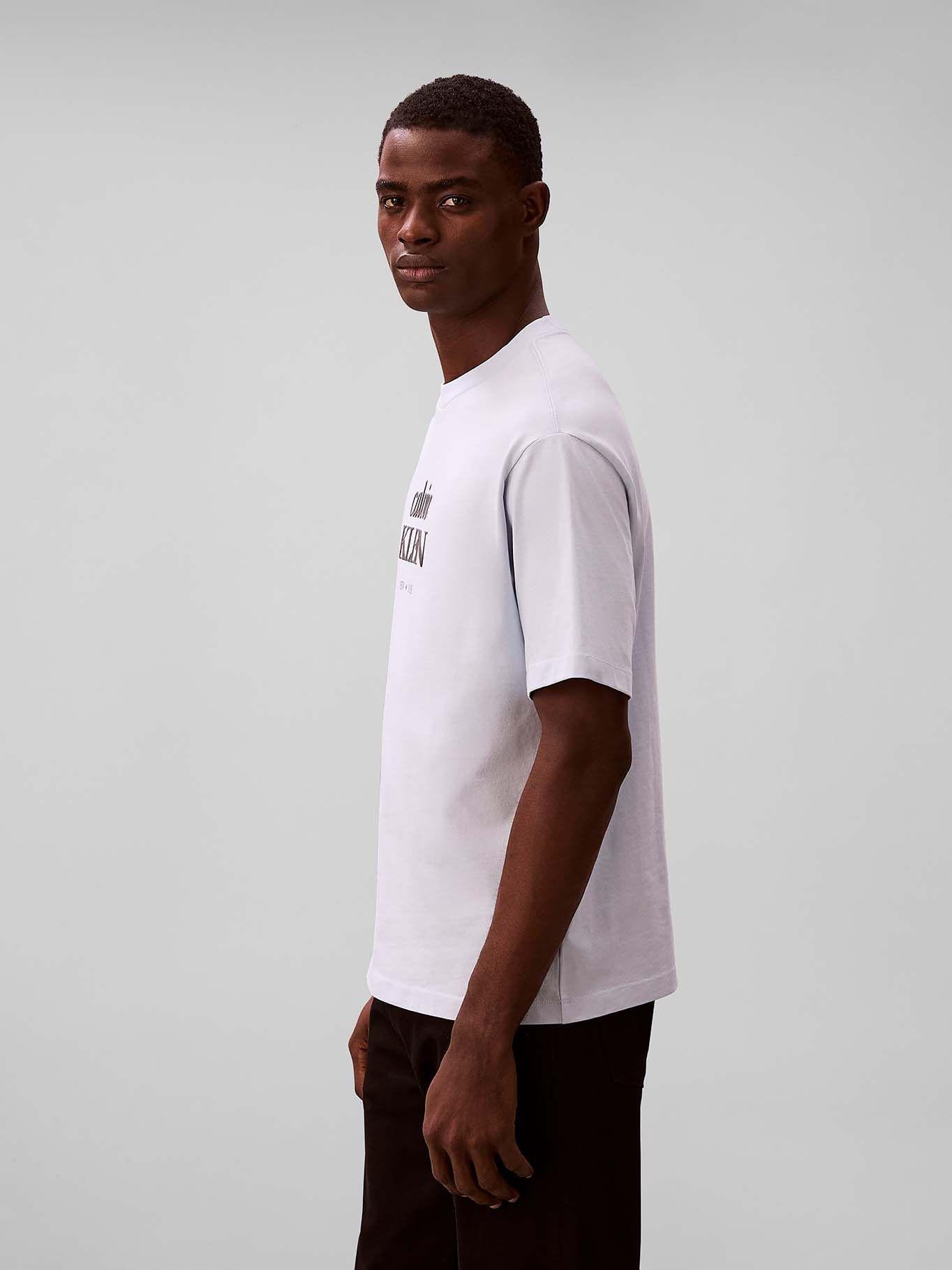 Polera con Logo De Estampado Blanco Calvin Klein-3